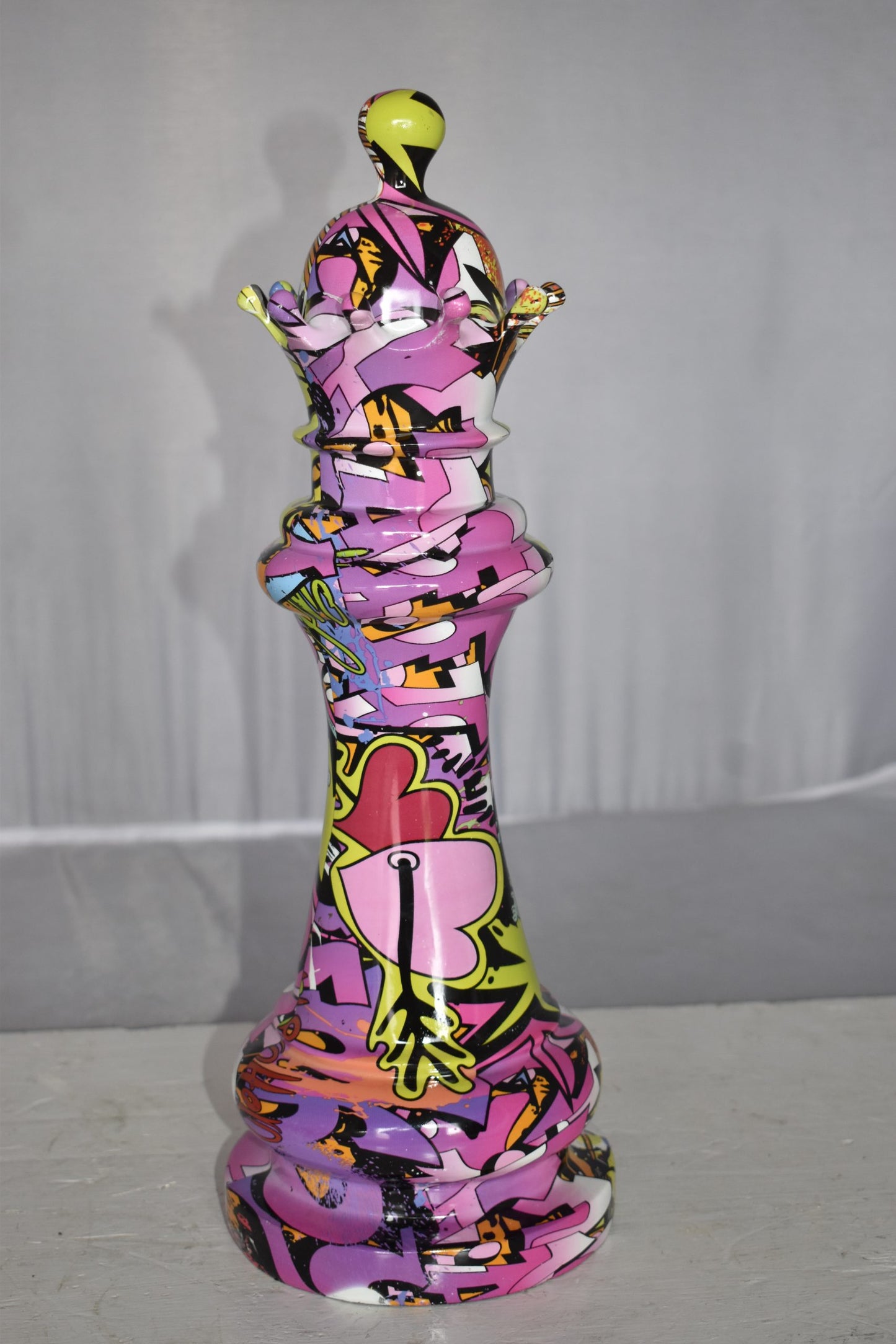 Checkmate Queen Modern Art Giant Graffiti Resin Statue Size: 6" x 6" x 19"H