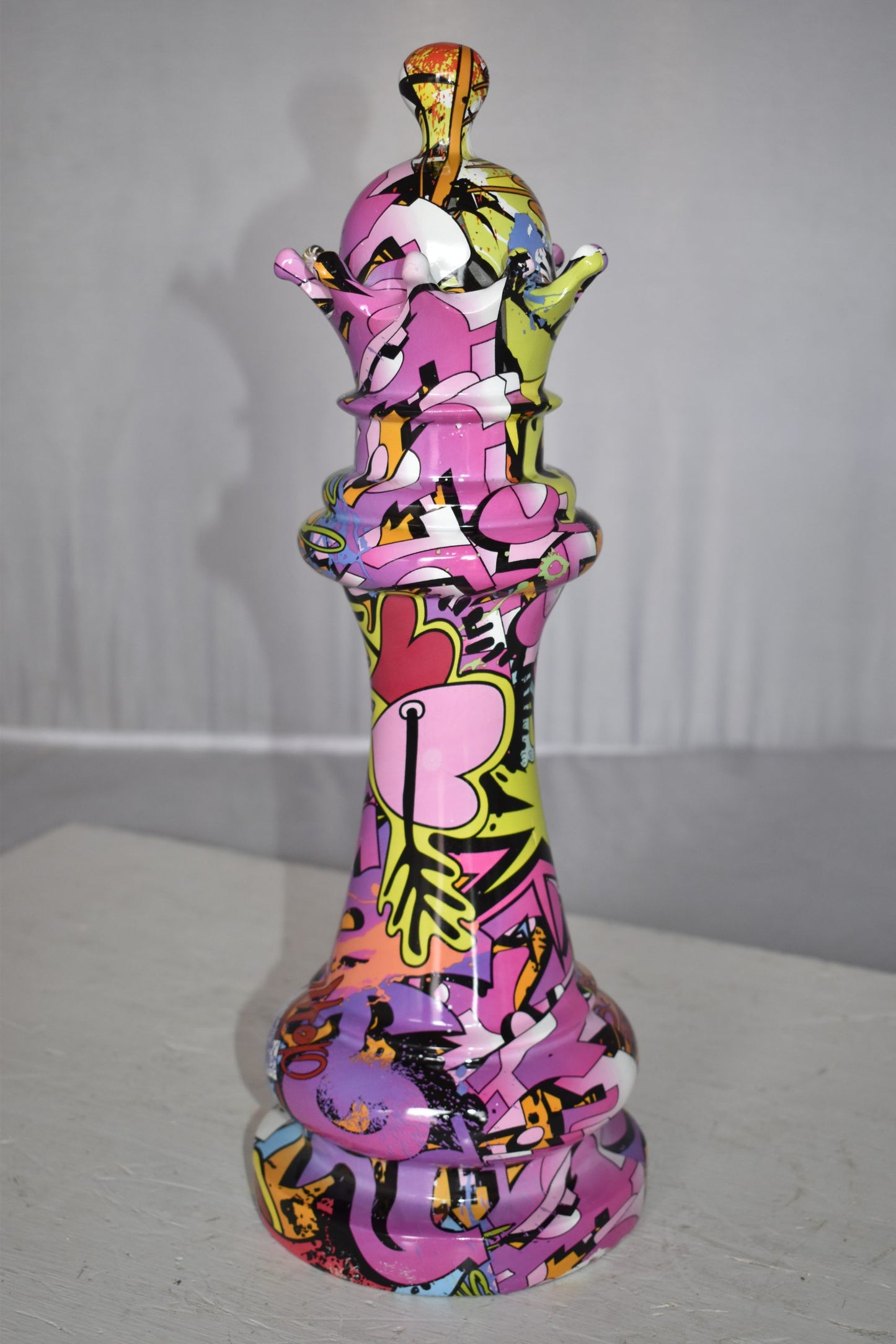 Checkmate Queen Modern Art Giant Graffiti Resin Statue Size: 6" x 6" x 19"H