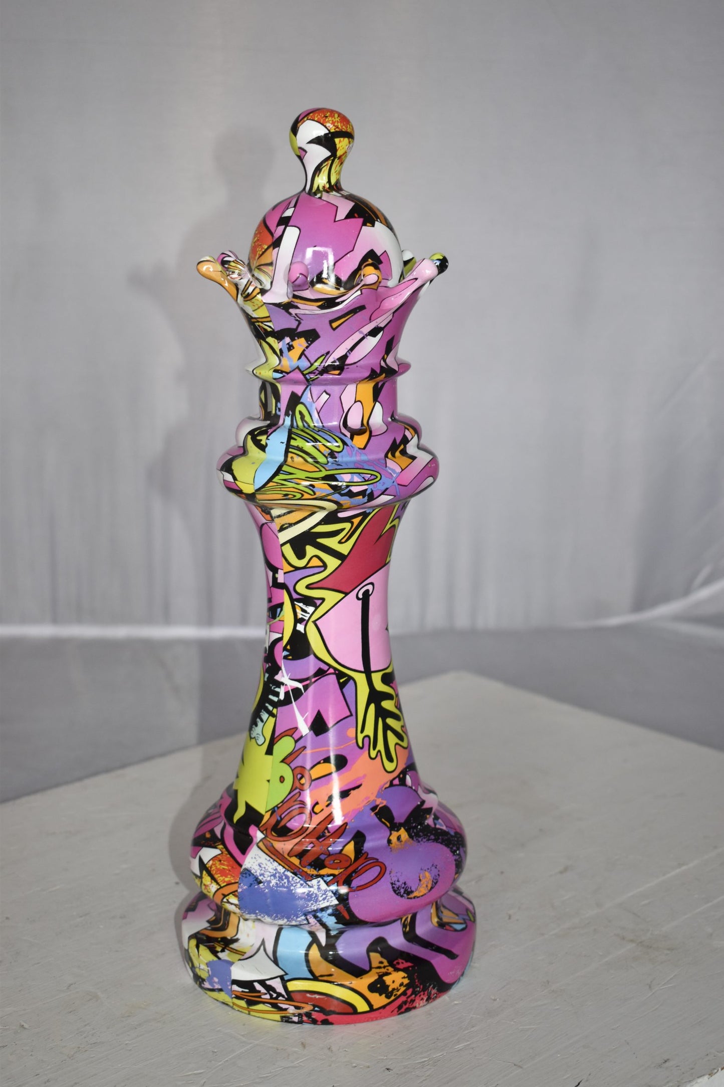 Checkmate Queen Modern Art Giant Graffiti Resin Statue Size: 6" x 6" x 19"H