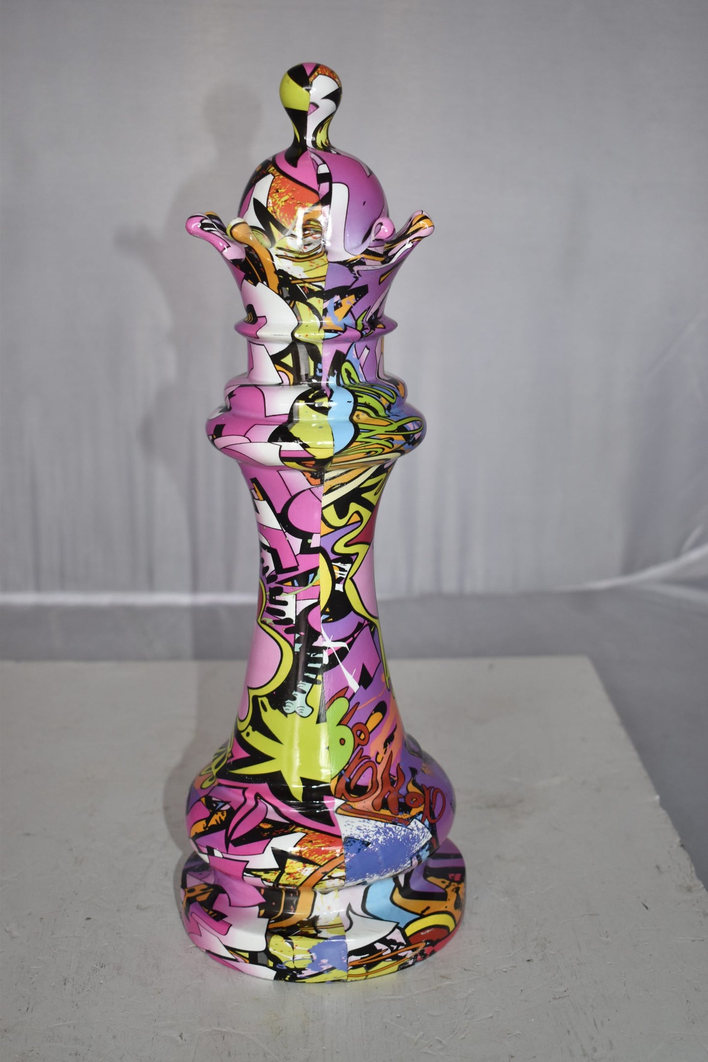 Checkmate Queen Modern Art Giant Graffiti Resin Statue Size: 6" x 6" x 19"H