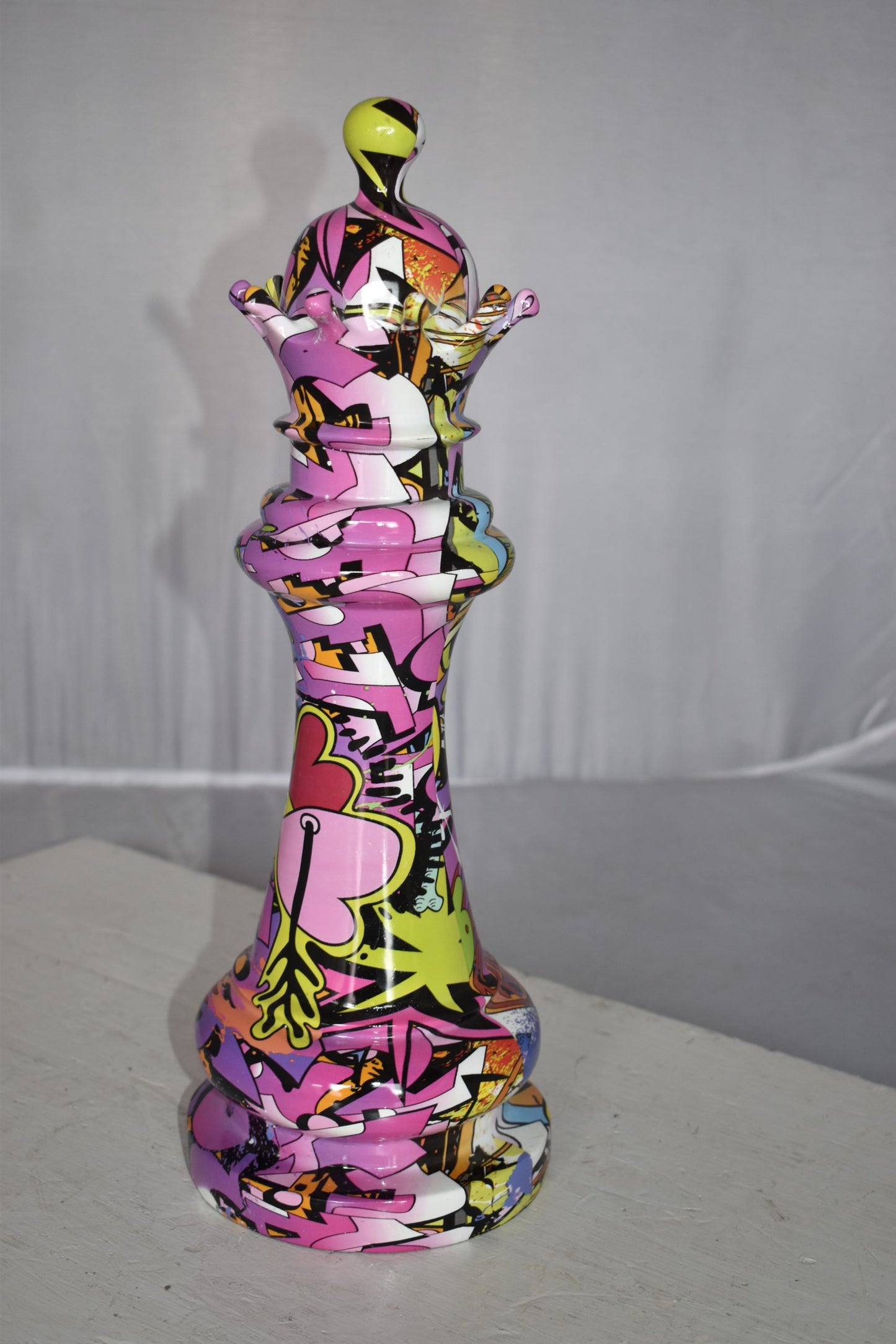 Checkmate Queen Modern Art Giant Graffiti Resin Statue Size: 6" x 6" x 19"H