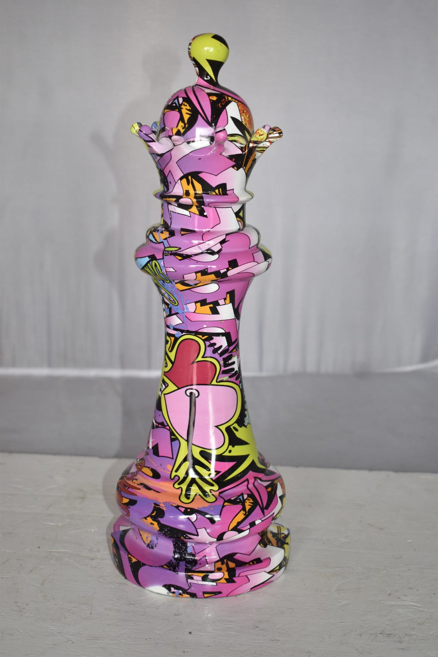 Checkmate Queen Modern Art Giant Graffiti Resin Statue Size: 6" x 6" x 19"H