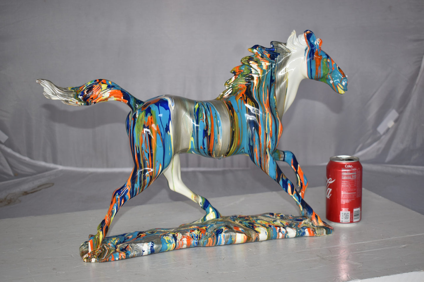 Running Horse Modern Art Graffiti Resin Statue Size: 20" x 5" x 14"H