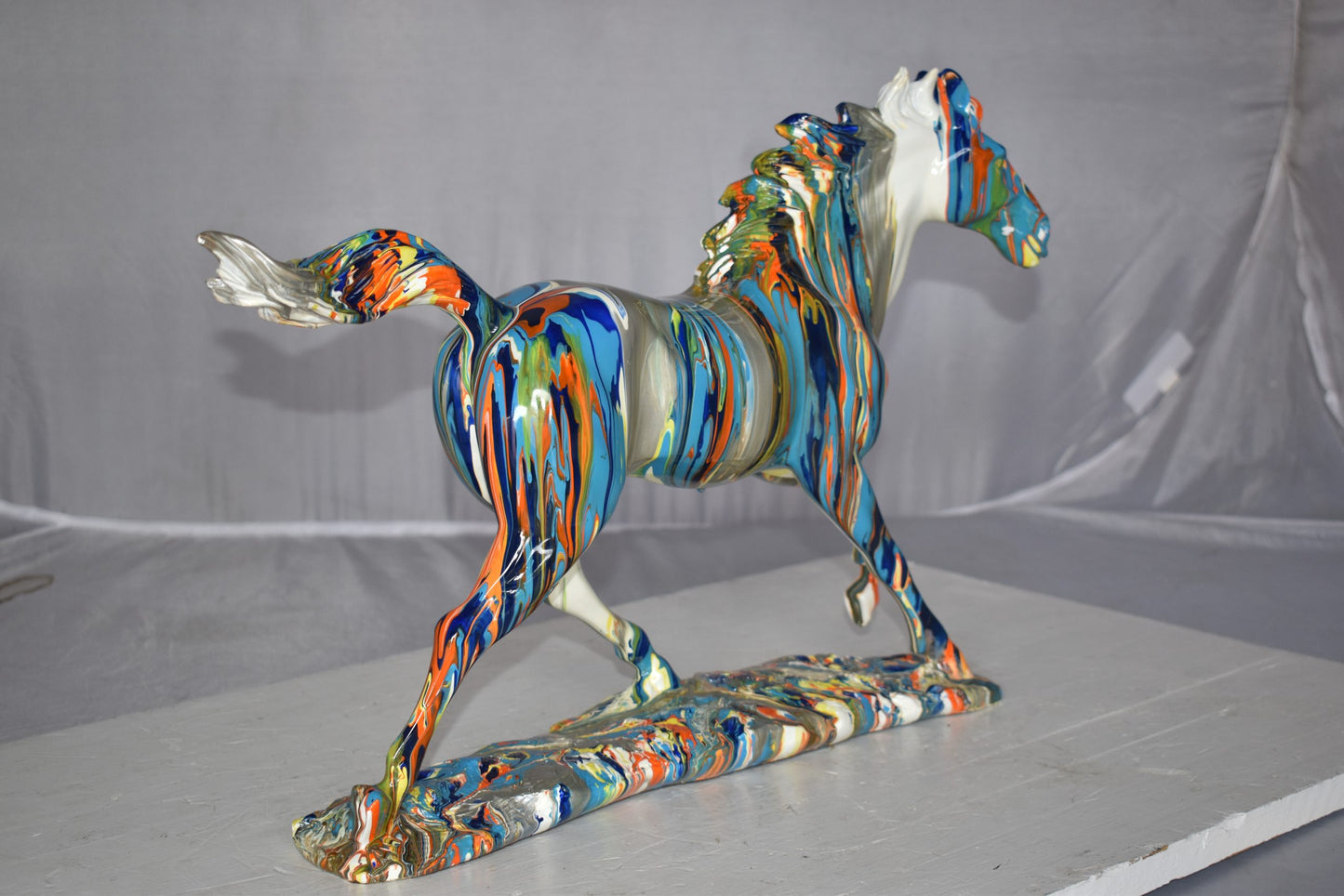 Running Horse Modern Art Graffiti Resin Statue Size: 20" x 5" x 14"H