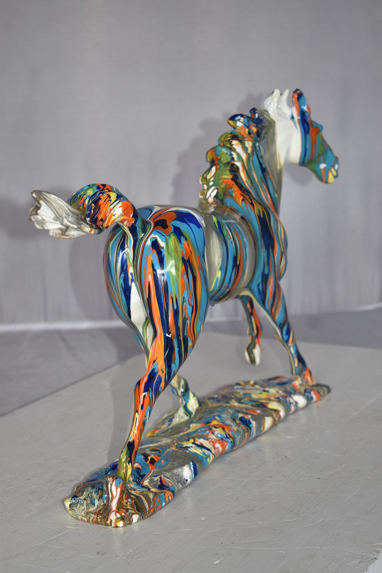 Running Horse Modern Art Graffiti Resin Statue Size: 20" x 5" x 14"H
