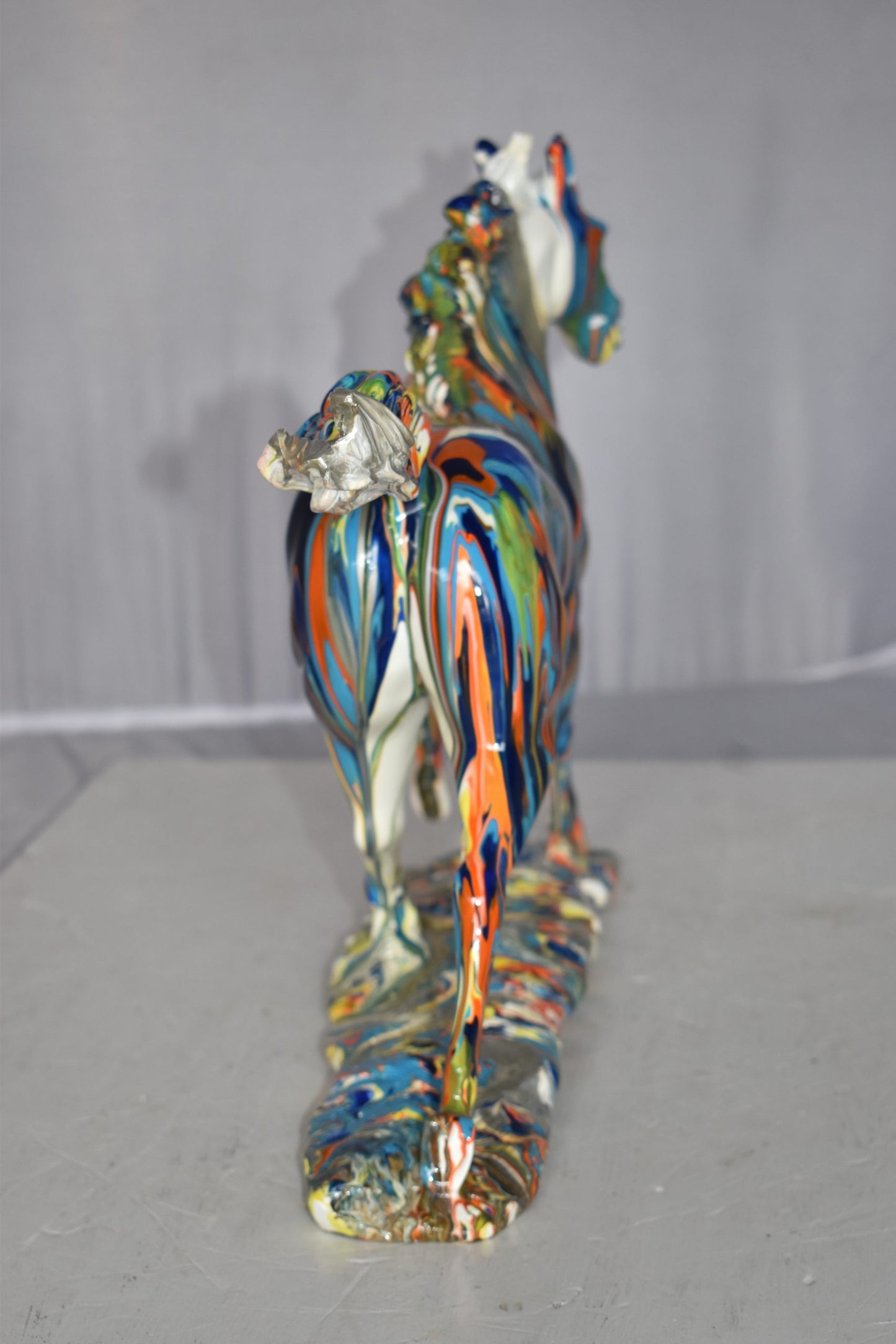 Running Horse Modern Art Graffiti Resin Statue Size: 20" x 5" x 14"H