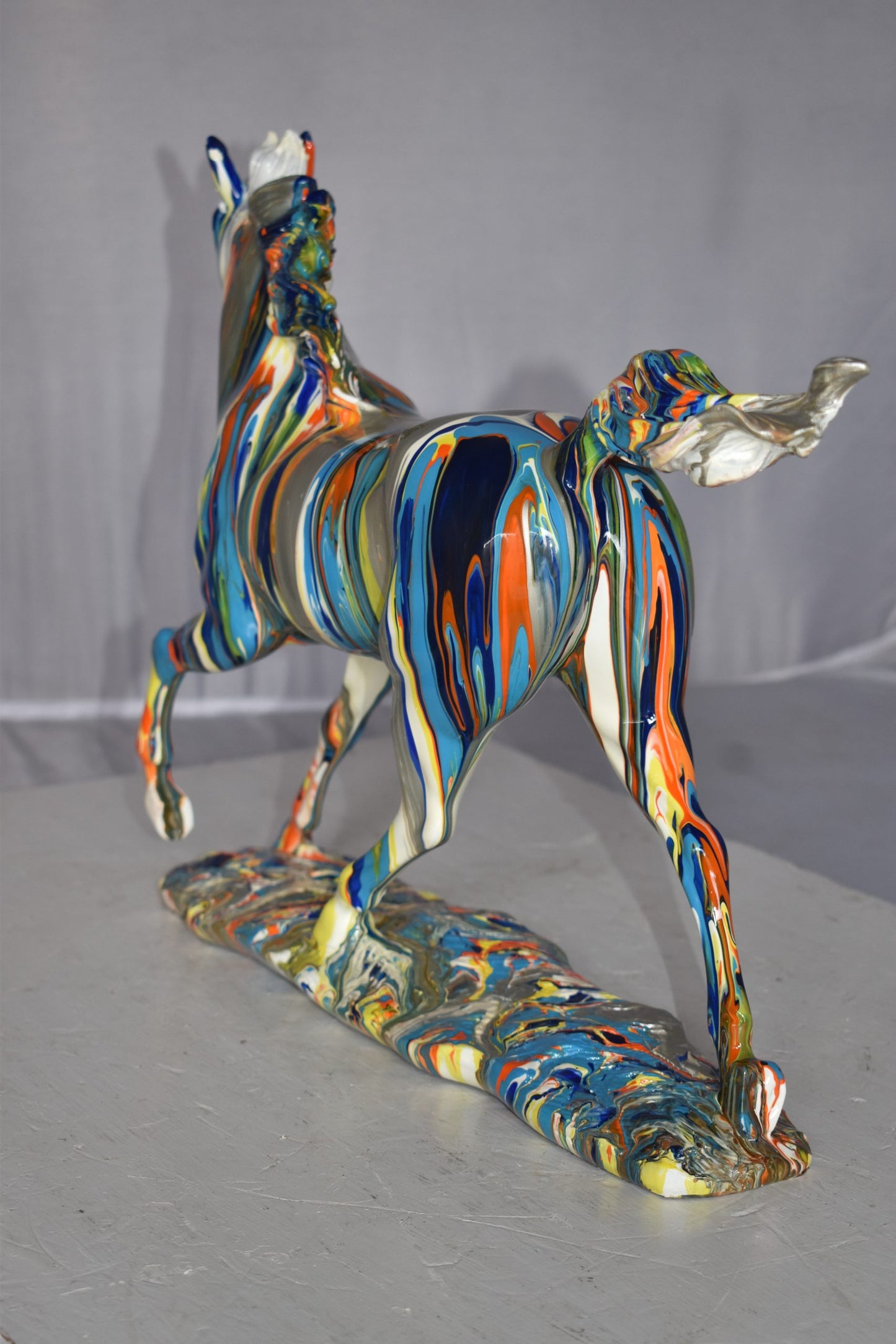 Running Horse Modern Art Graffiti Resin Statue Size: 20" x 5" x 14"H