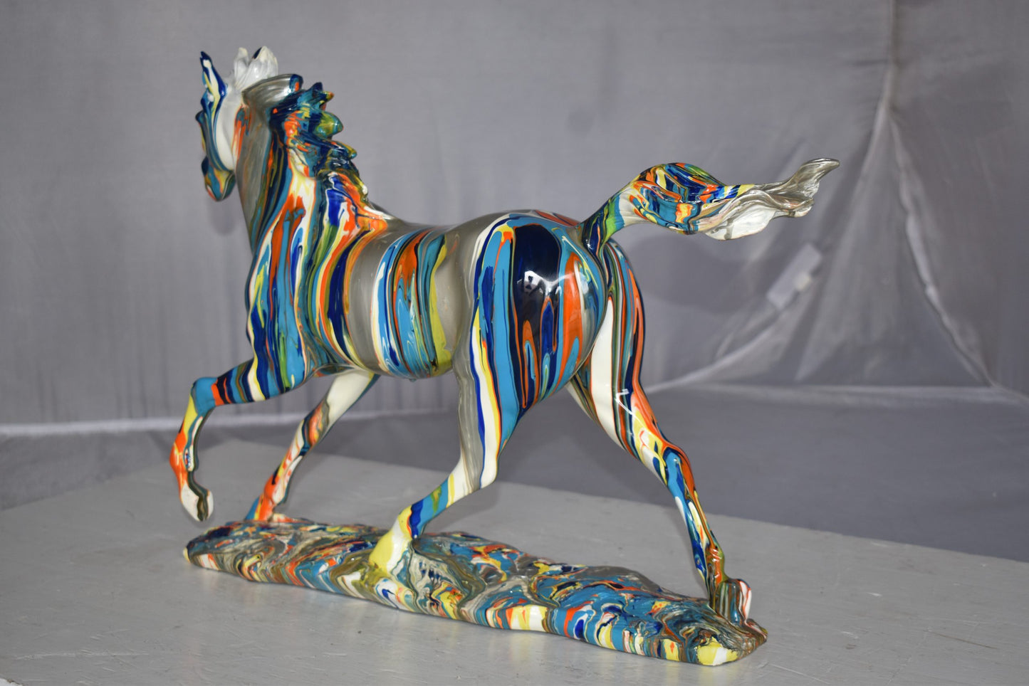 Running Horse Modern Art Graffiti Resin Statue Size: 20" x 5" x 14"H