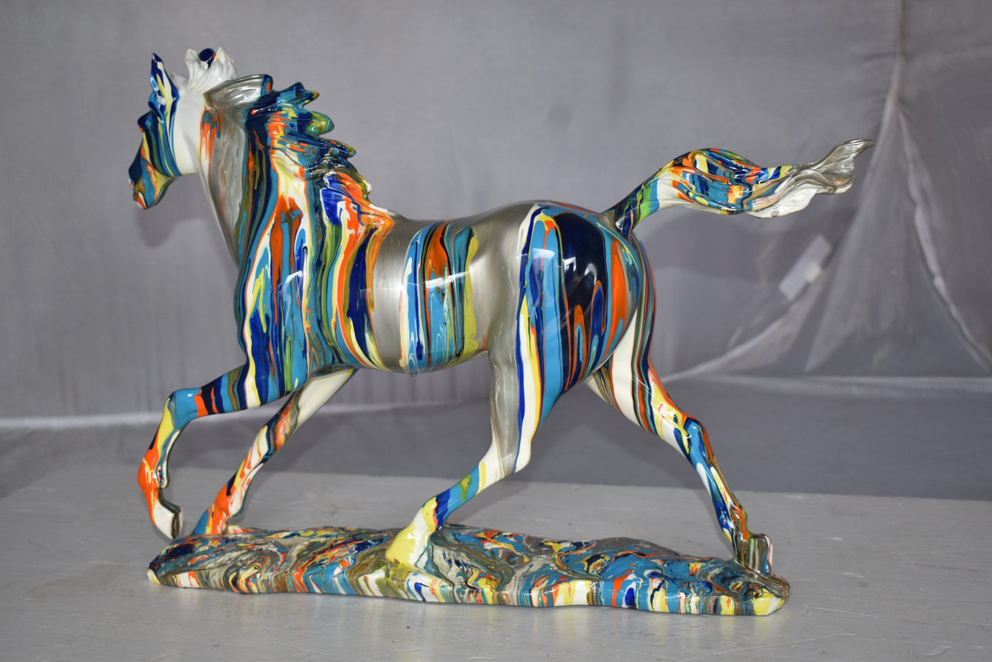 Running Horse Modern Art Graffiti Resin Statue Size: 20" x 5" x 14"H