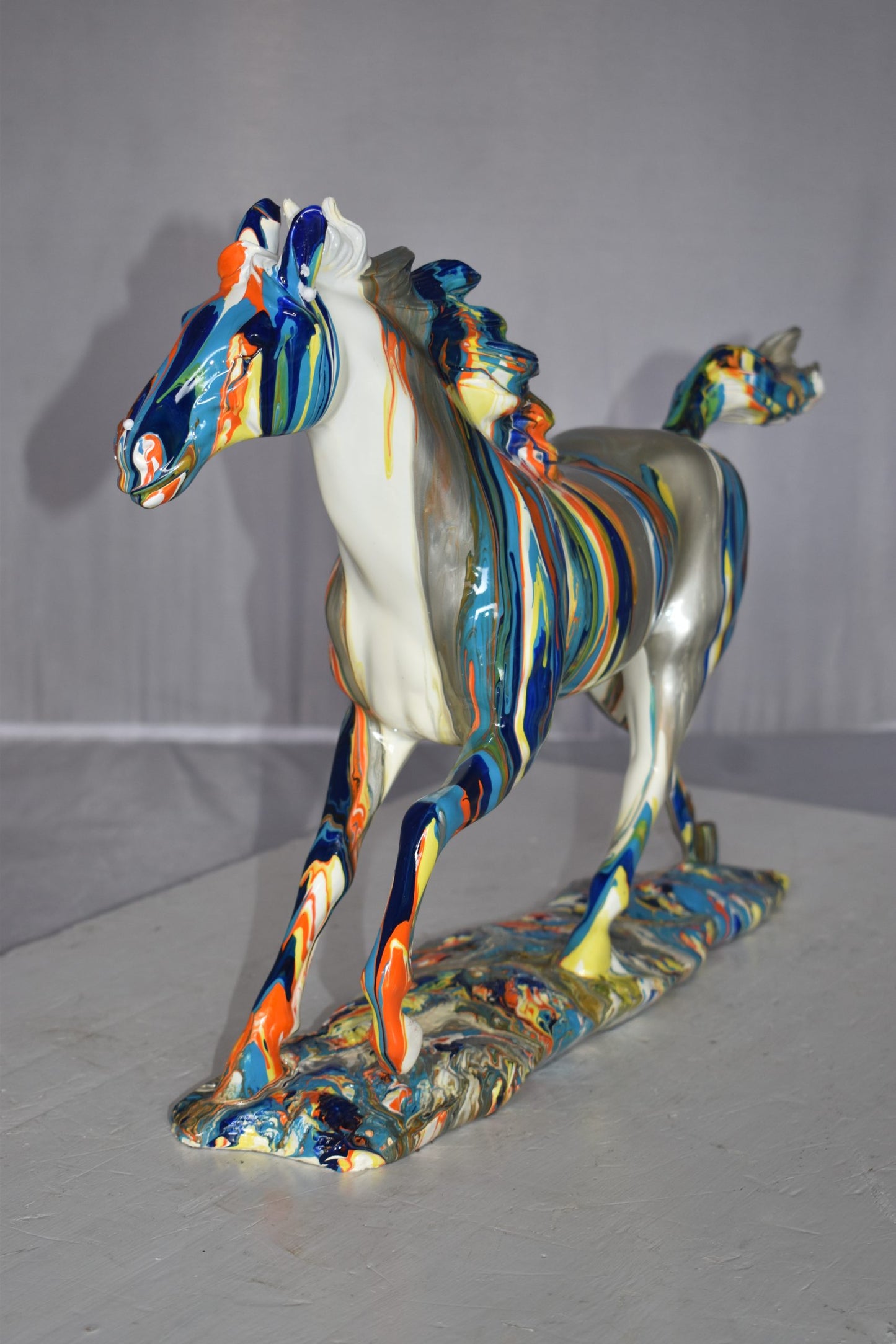Running Horse Modern Art Graffiti Resin Statue Size: 20" x 5" x 14"H