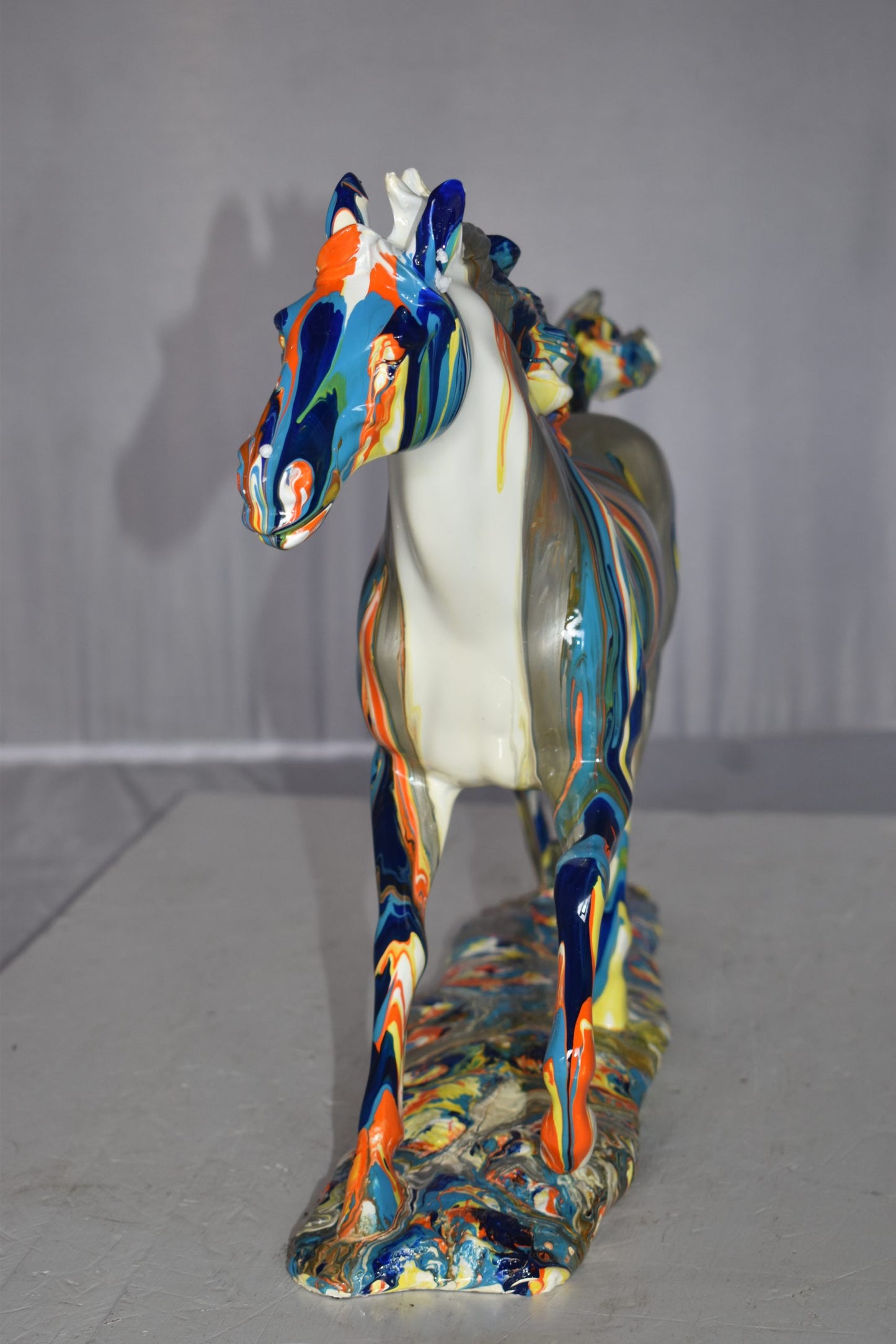 Running Horse Modern Art Graffiti Resin Statue Size: 20" x 5" x 14"H