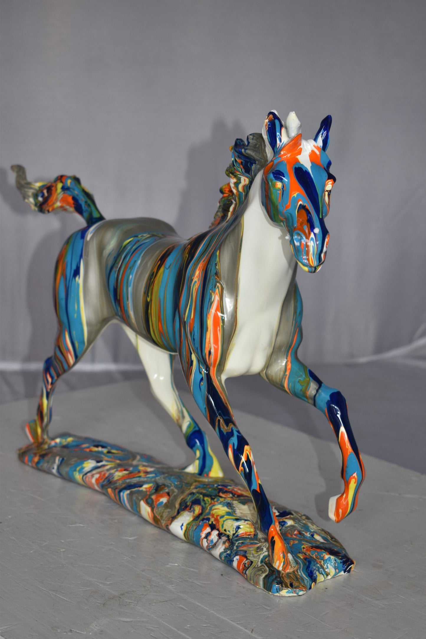 Running Horse Modern Art Graffiti Resin Statue Size: 20" x 5" x 14"H