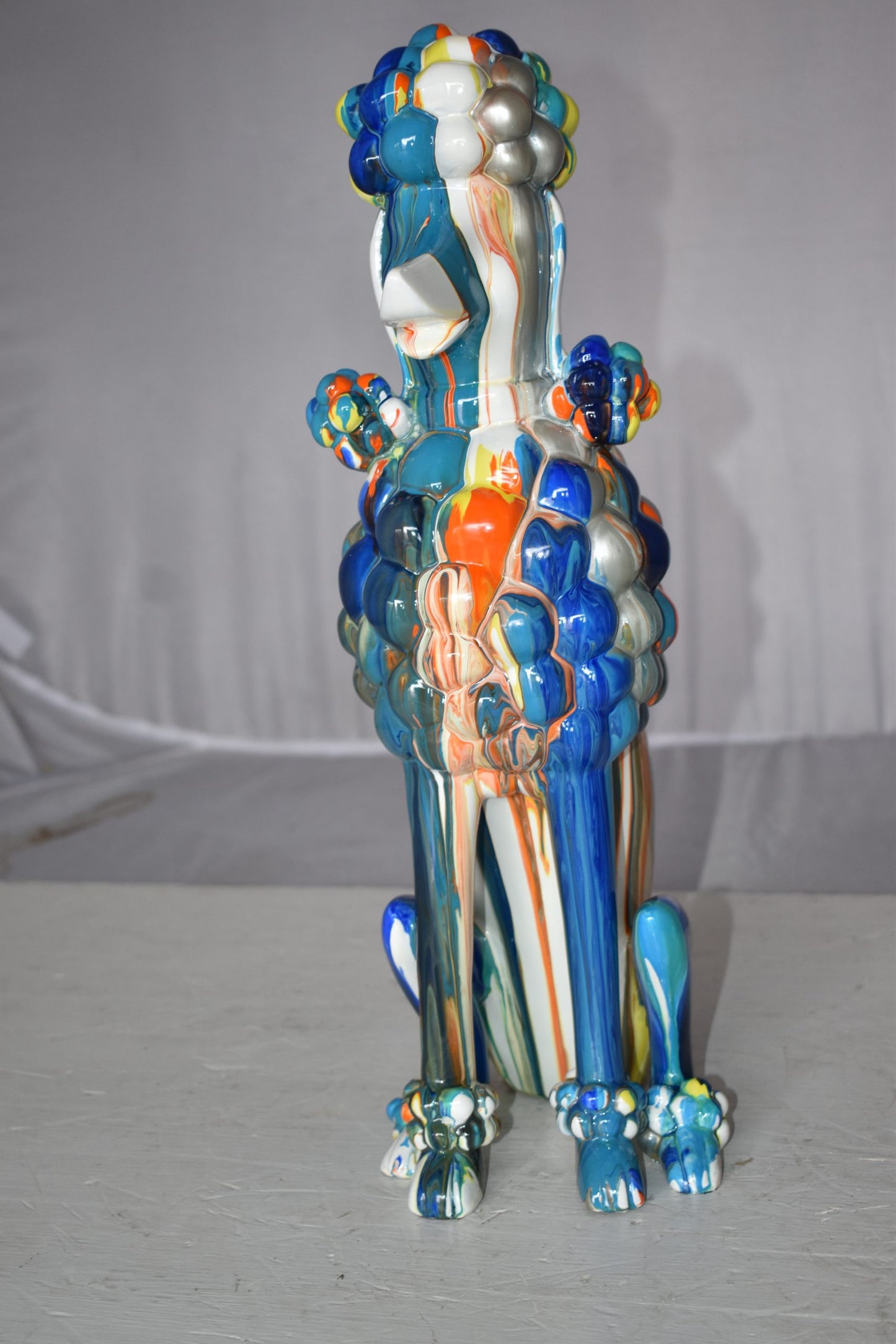 Modern Art of a Graffiti Standard Puddle Made of Resin Size: 8" x 6" x 17"H