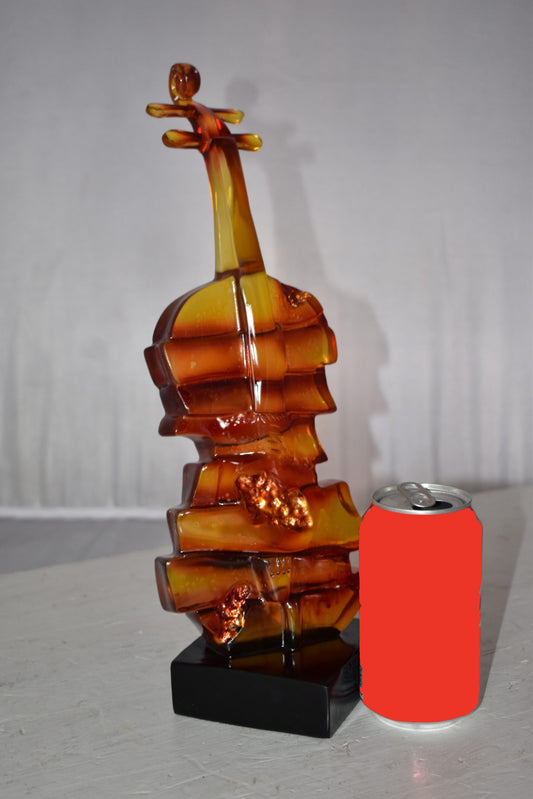 Artistic Violin Statue Mounted on a Base Made of Resin Size: 6" x 5" x 14"H