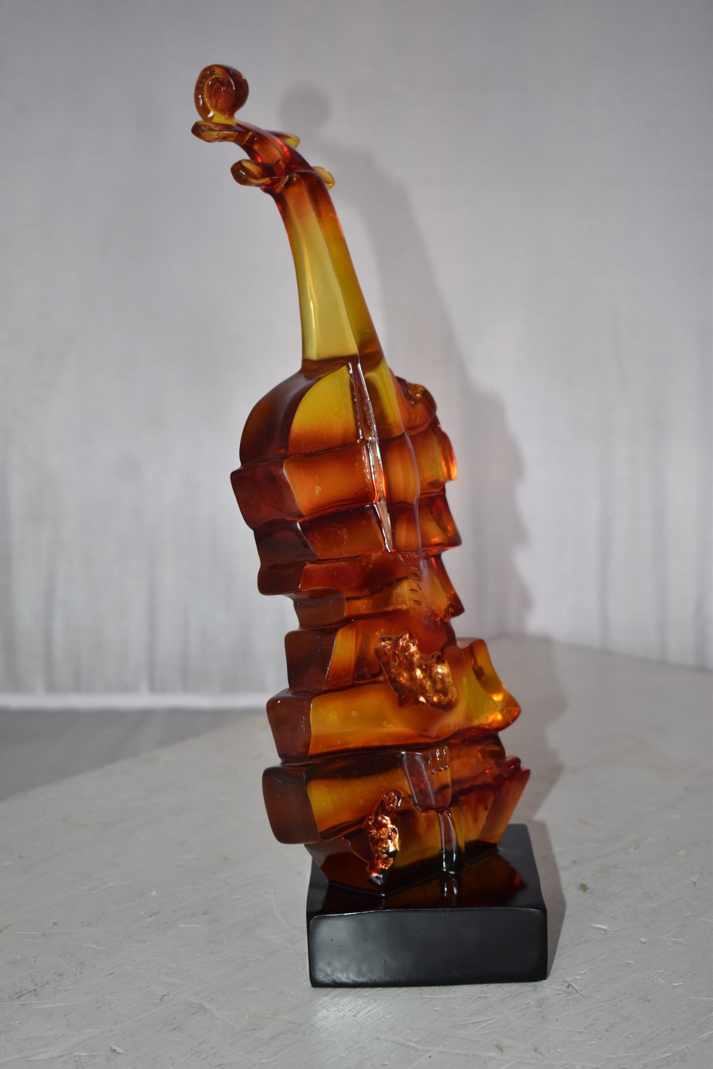 Artistic Violin Statue Mounted on a Base Made of Resin Size: 6" x 5" x 14"H