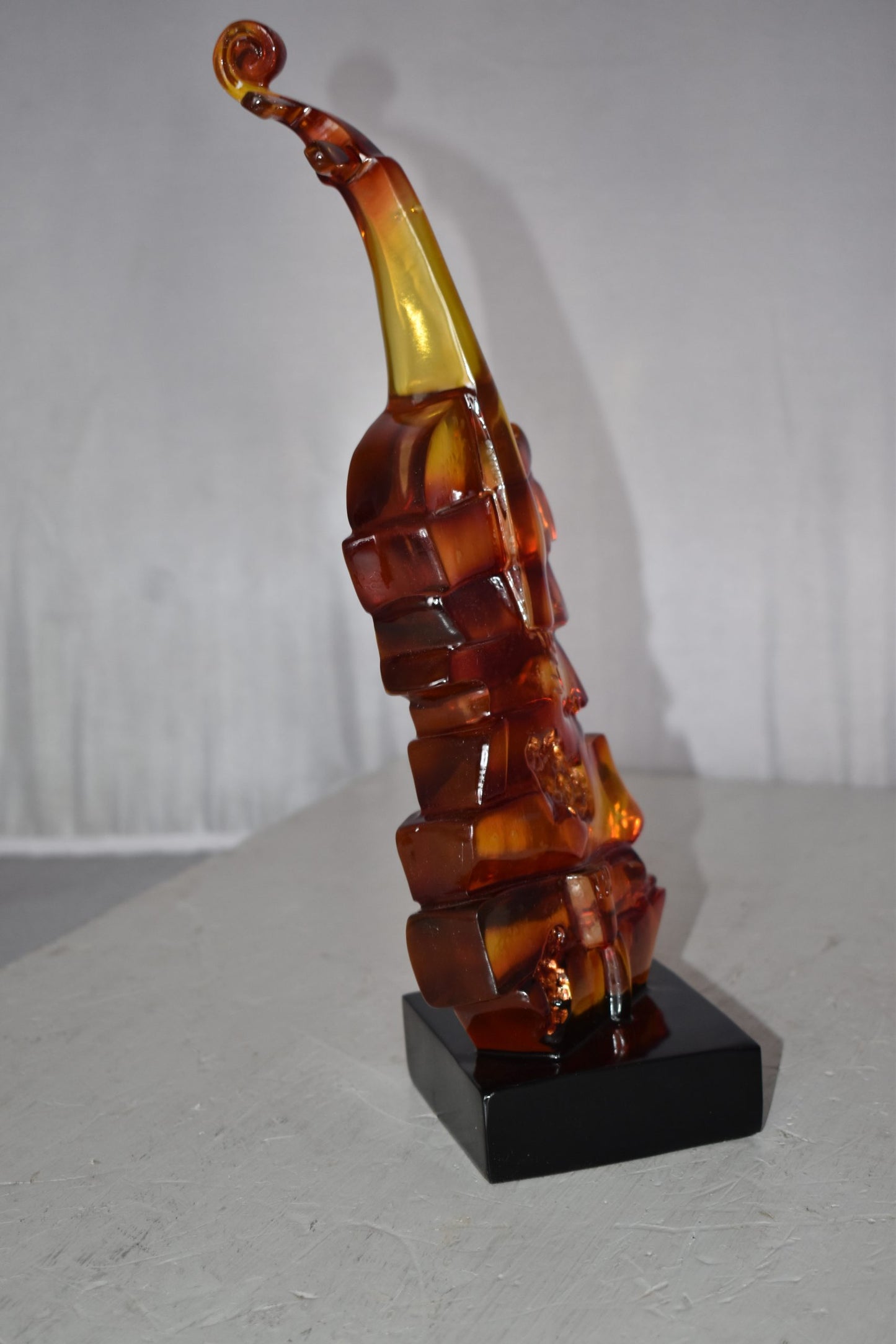 Artistic Violin Statue Mounted on a Base Made of Resin Size: 6" x 5" x 14"H