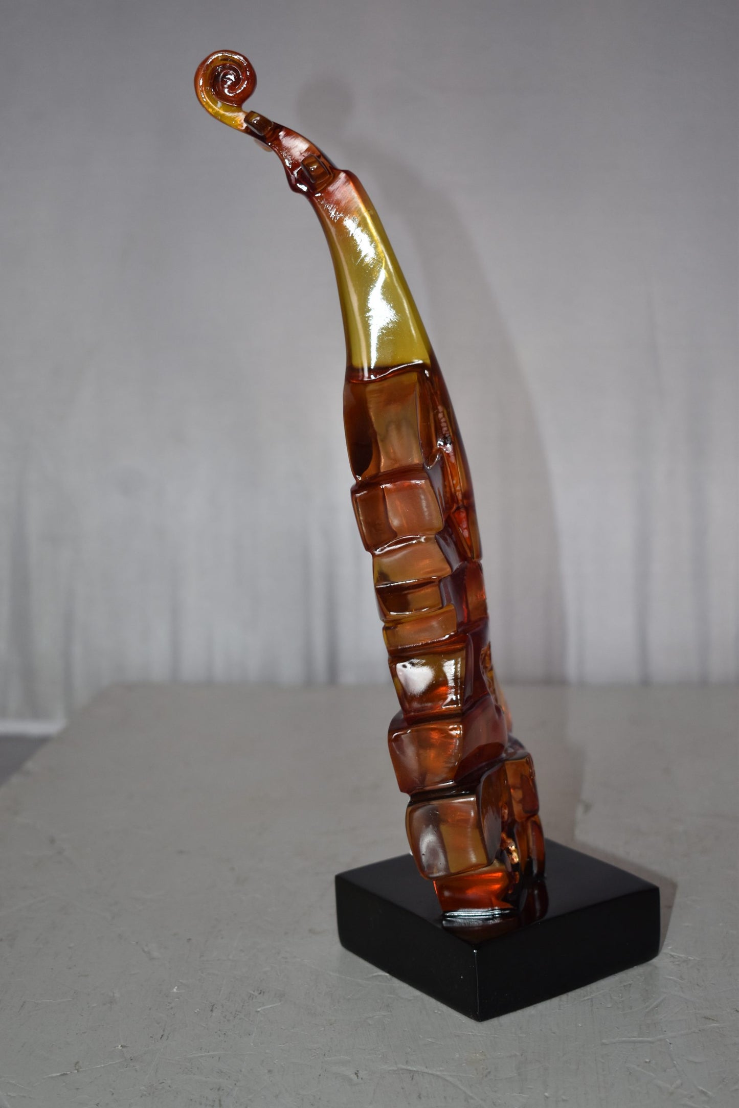 Artistic Violin Statue Mounted on a Base Made of Resin Size: 6" x 5" x 14"H
