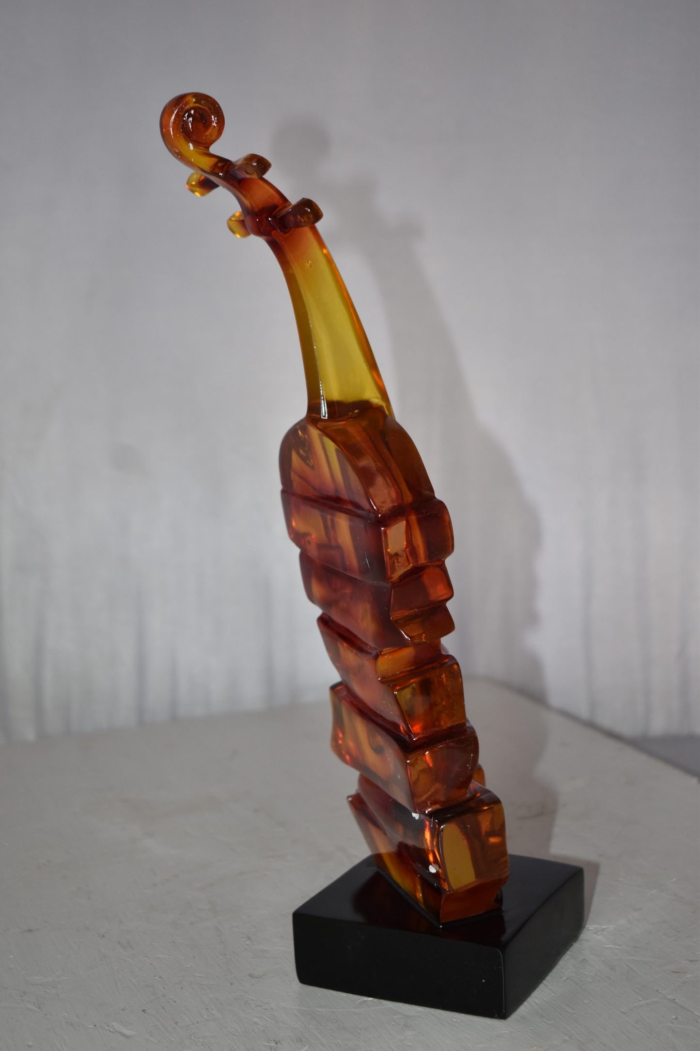 Artistic Violin Statue Mounted on a Base Made of Resin Size: 6" x 5" x 14"H