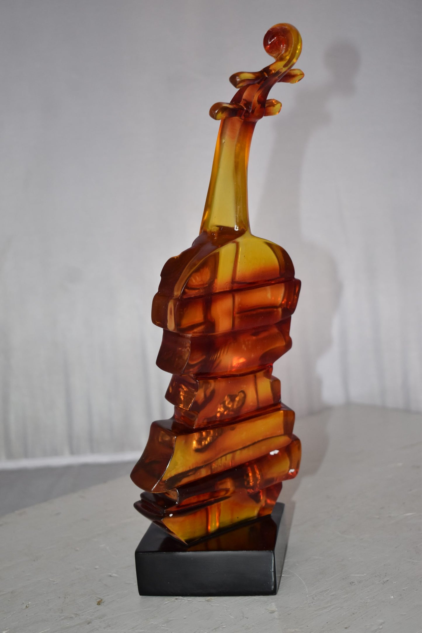 Artistic Violin Statue Mounted on a Base Made of Resin Size: 6" x 5" x 14"H