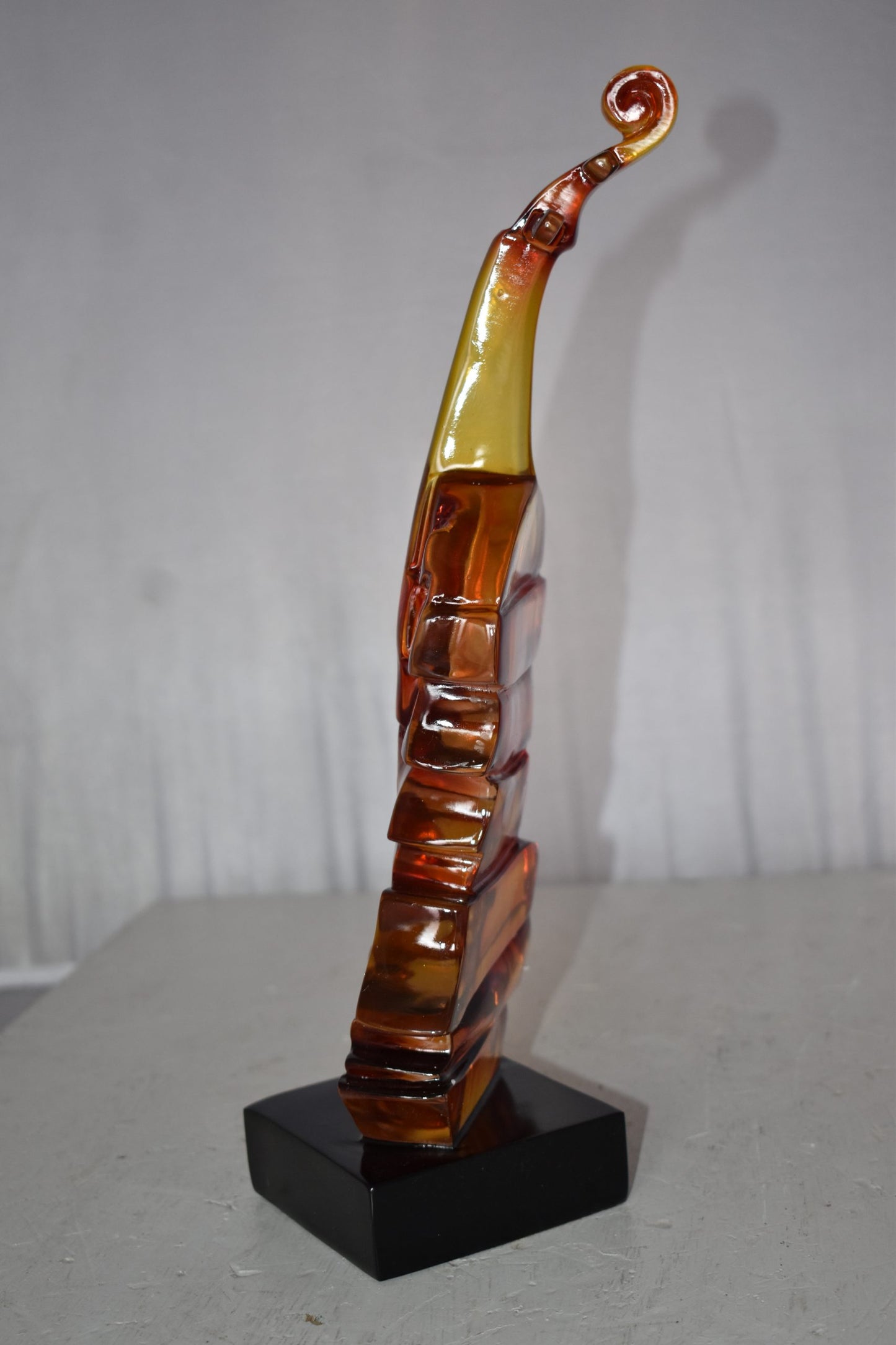 Artistic Violin Statue Mounted on a Base Made of Resin Size: 6" x 5" x 14"H