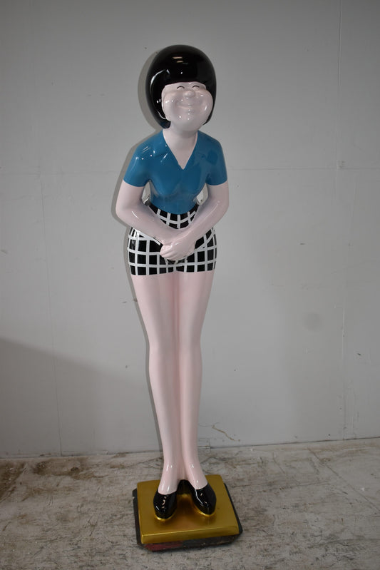 Life Size Female Butler, hostess statue Made of Resin 15" x 20" x 63"H