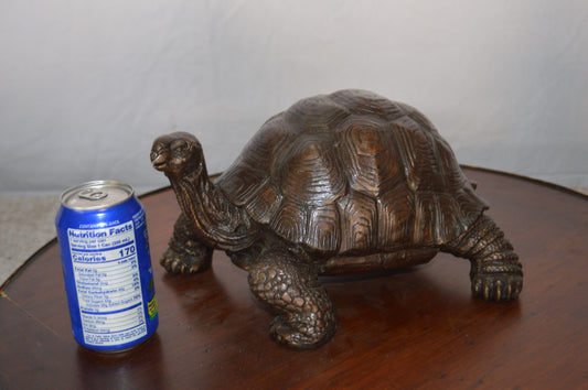 Turtle Bronze Statue - Size: 8"L x 12"W x 7"H.
