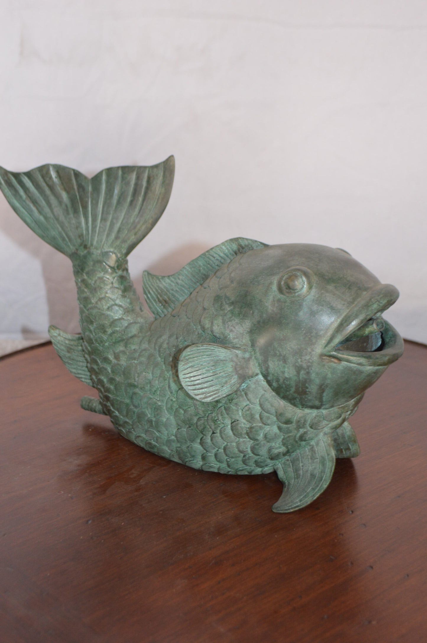 Fish Fountain Medium size Bronze Statue - Size: 13"L x 7"W x 9"H.