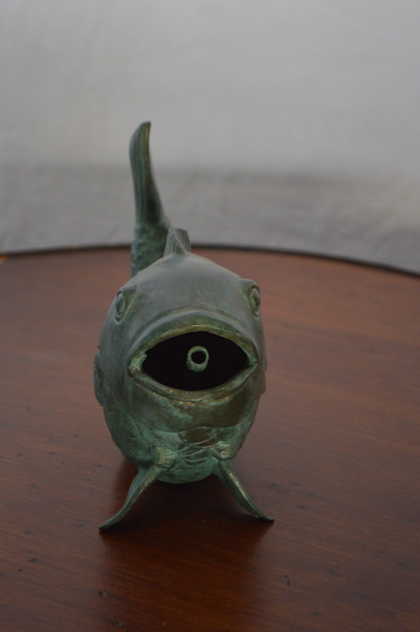 Fish Fountain Small size Bronze Statue - Size: 4"L x 10"W x 7"H.