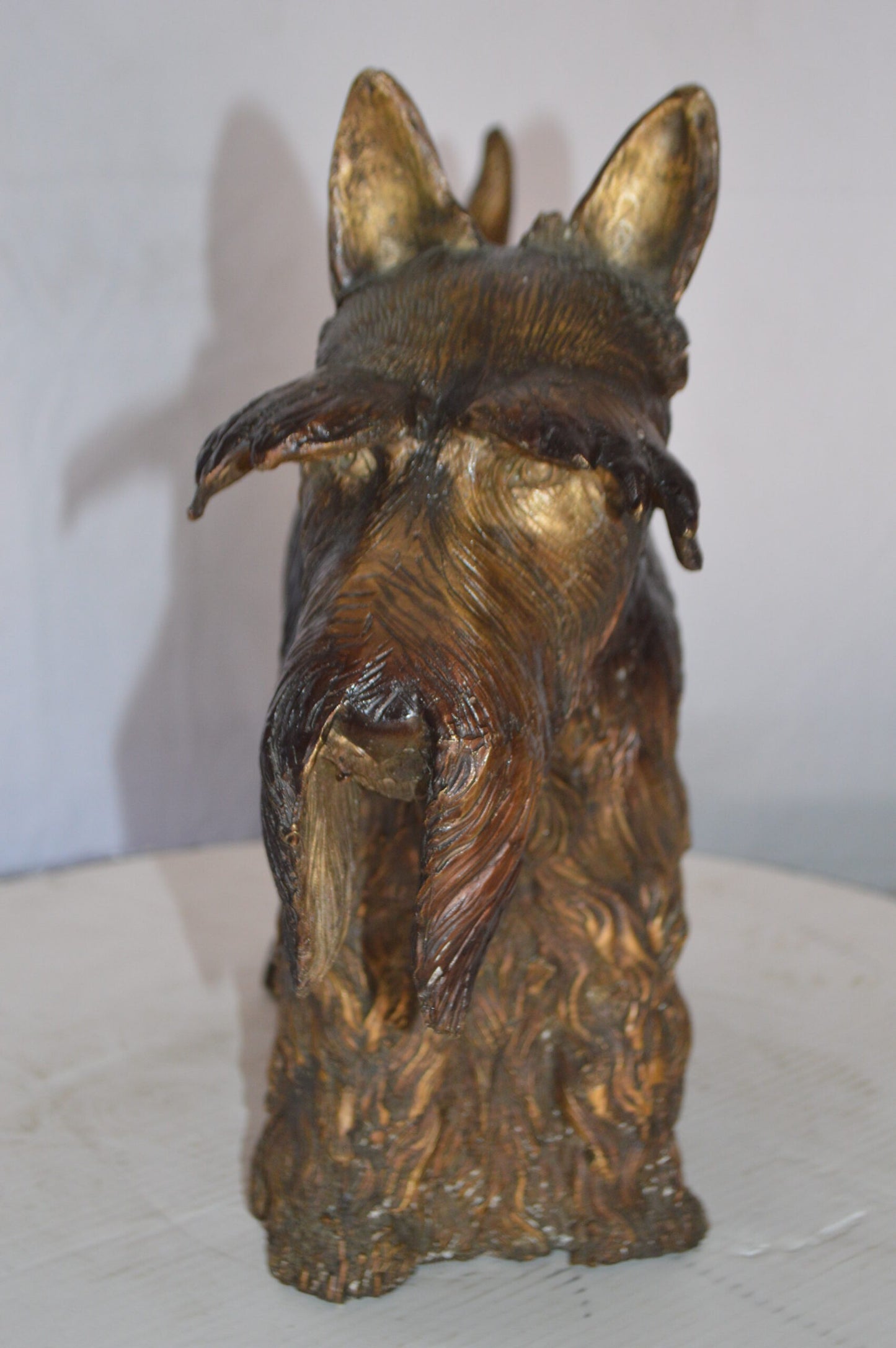 Terrier Dog Bronze Statue - Size: 19"L x 8"W x 15"H.