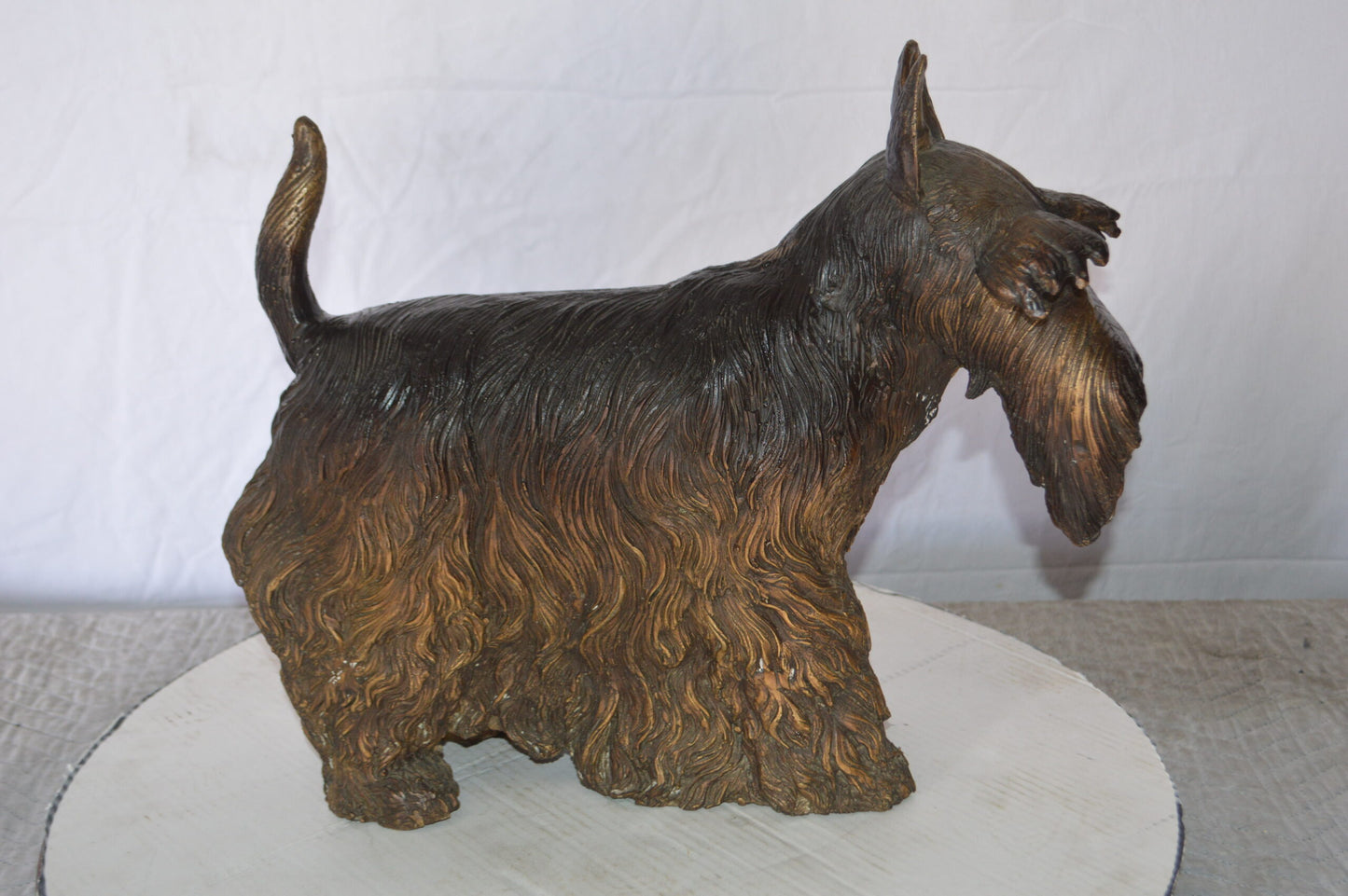 Terrier Dog Bronze Statue - Size: 19"L x 8"W x 15"H.