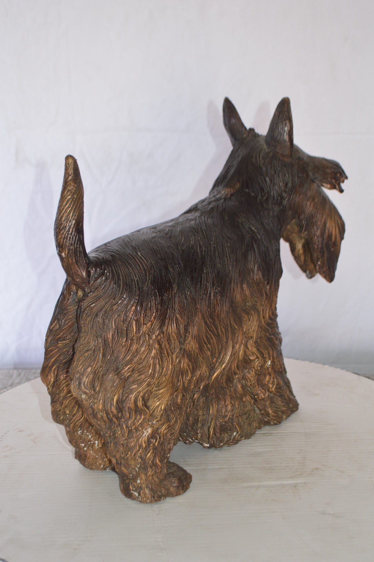 Terrier Dog Bronze Statue - Size: 19"L x 8"W x 15"H.