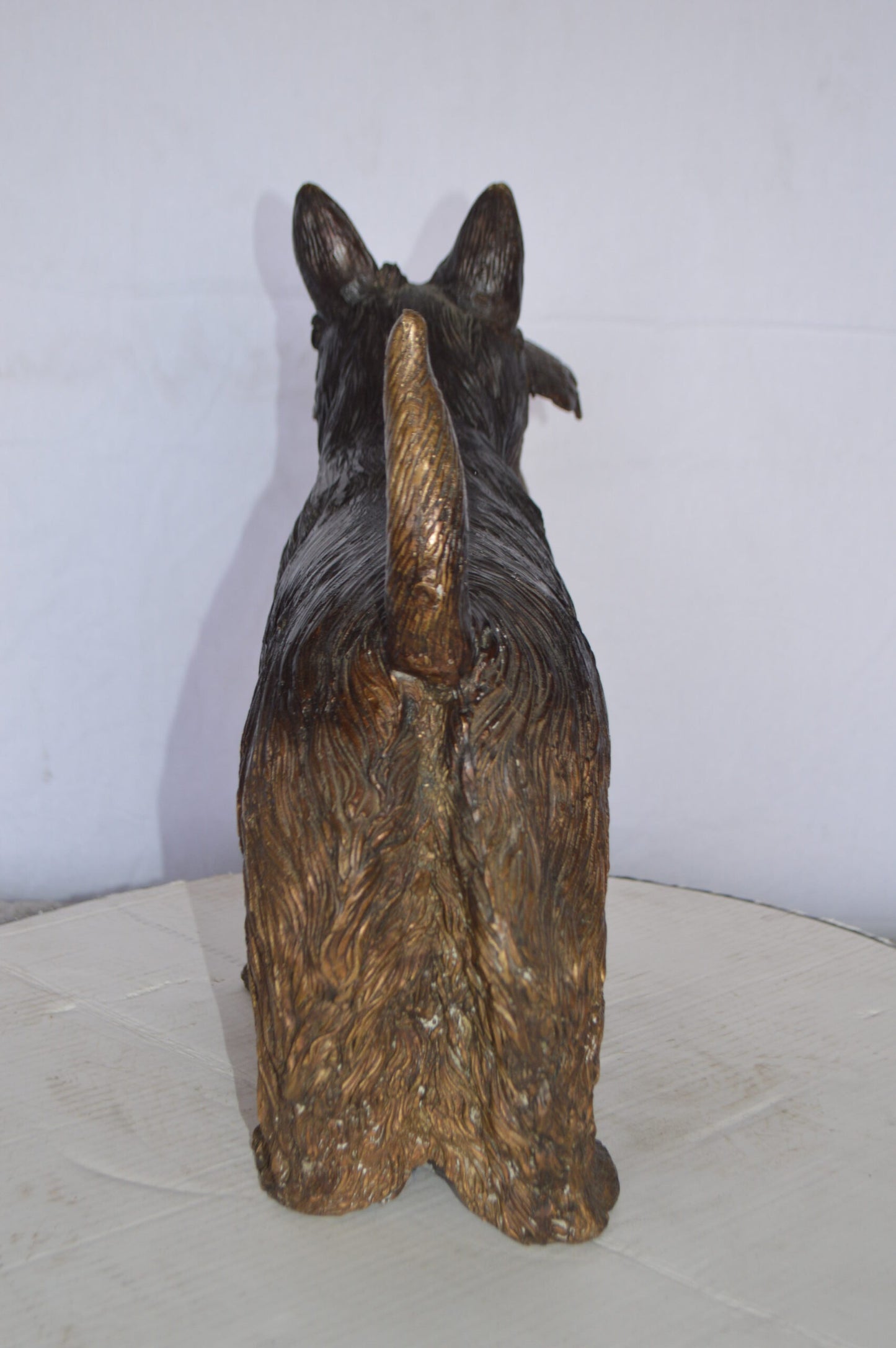 Terrier Dog Bronze Statue - Size: 19"L x 8"W x 15"H.