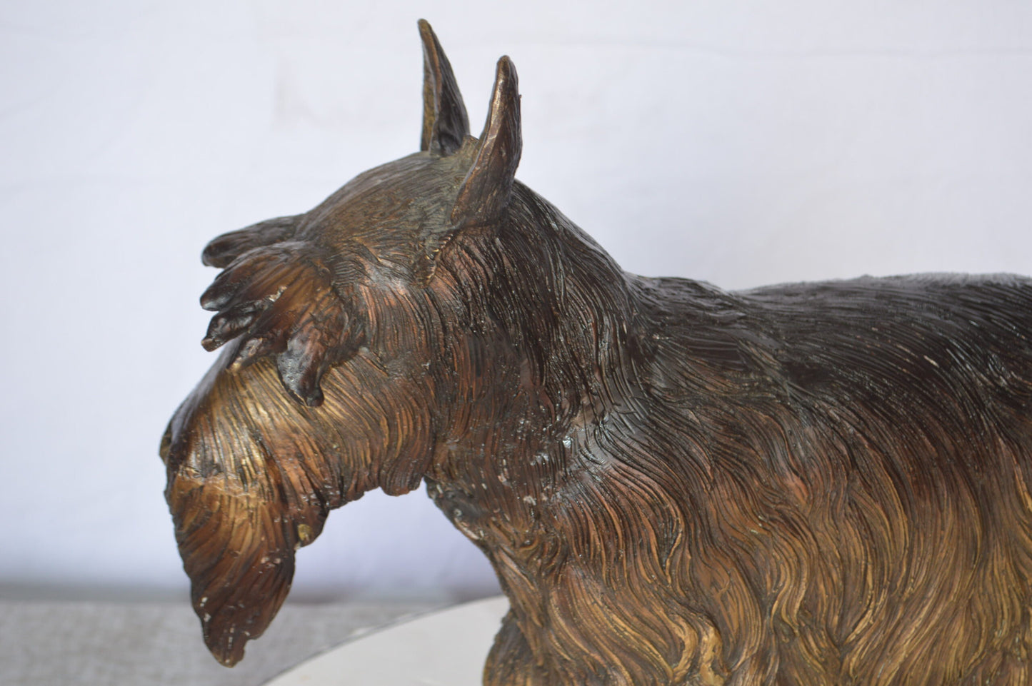 Terrier Dog Bronze Statue - Size: 19"L x 8"W x 15"H.