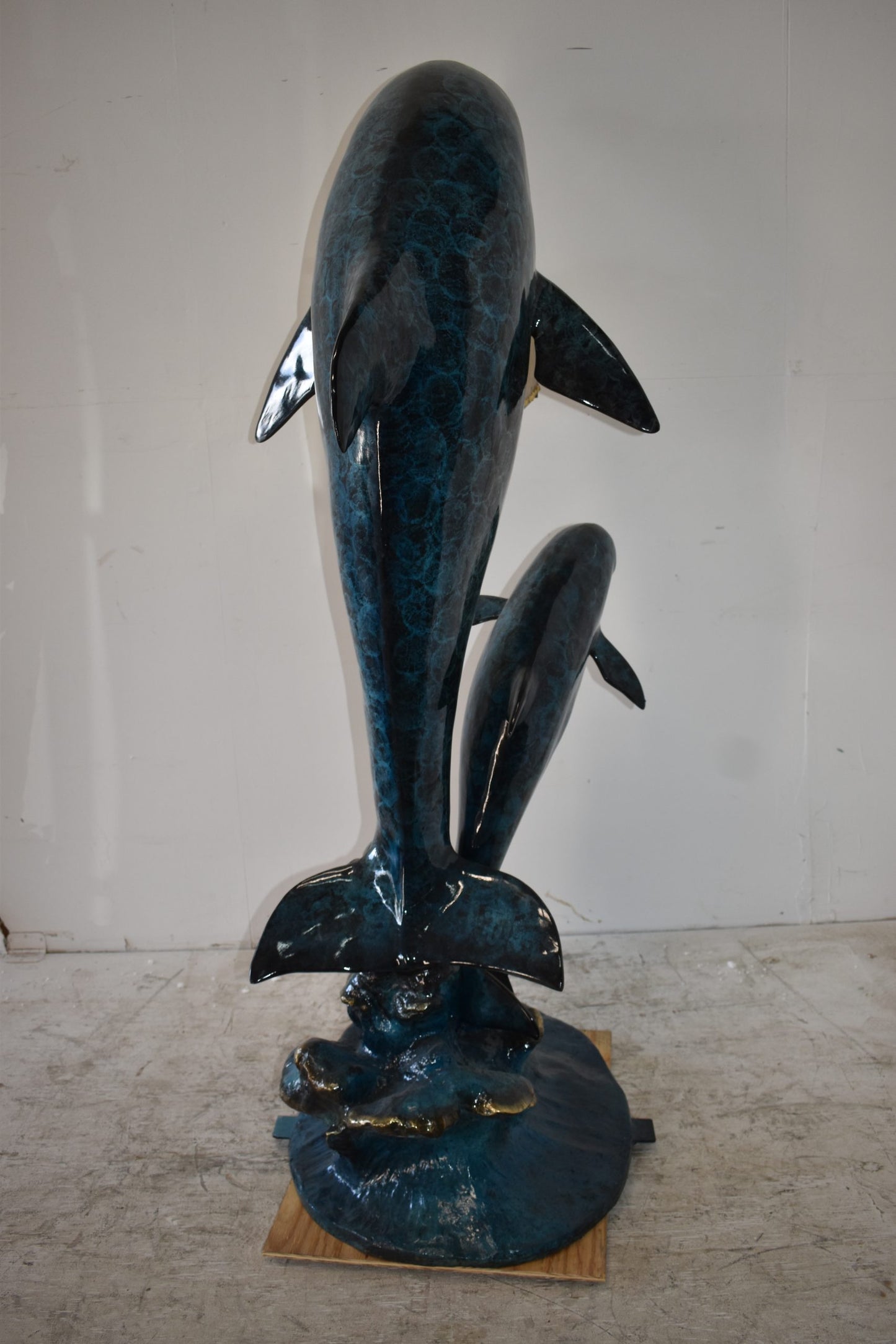 Two Dolphins Mailbox Made of Bronze Statue Size: 48" x 31" x 68"H