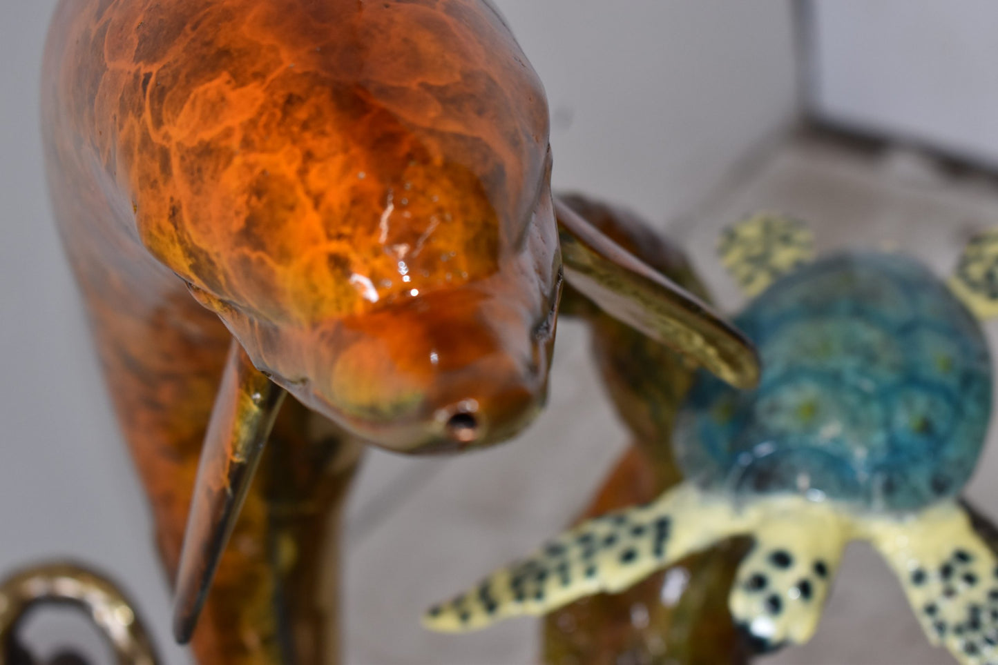 Dolphin Octopus and Three Turtles Fountain Bronze Statue Size: 28" x 21" x 35"H