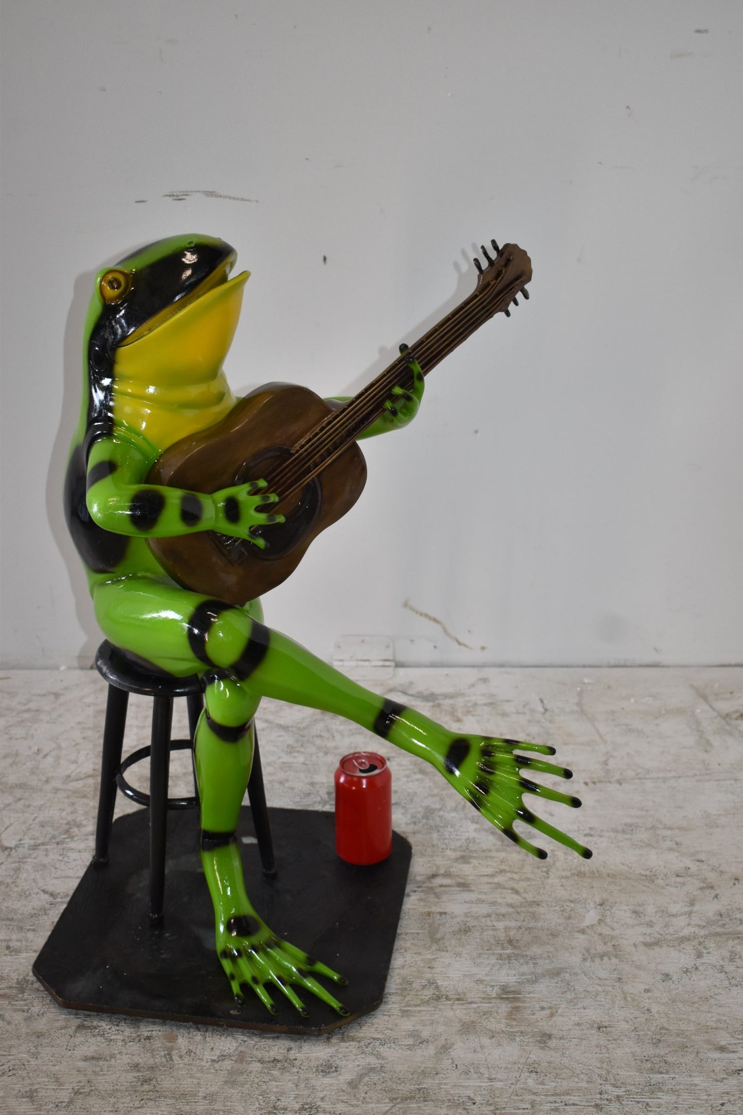 Green Frog Playing the Guitar Bronze Statue Size: 23" x 21" x 29"H