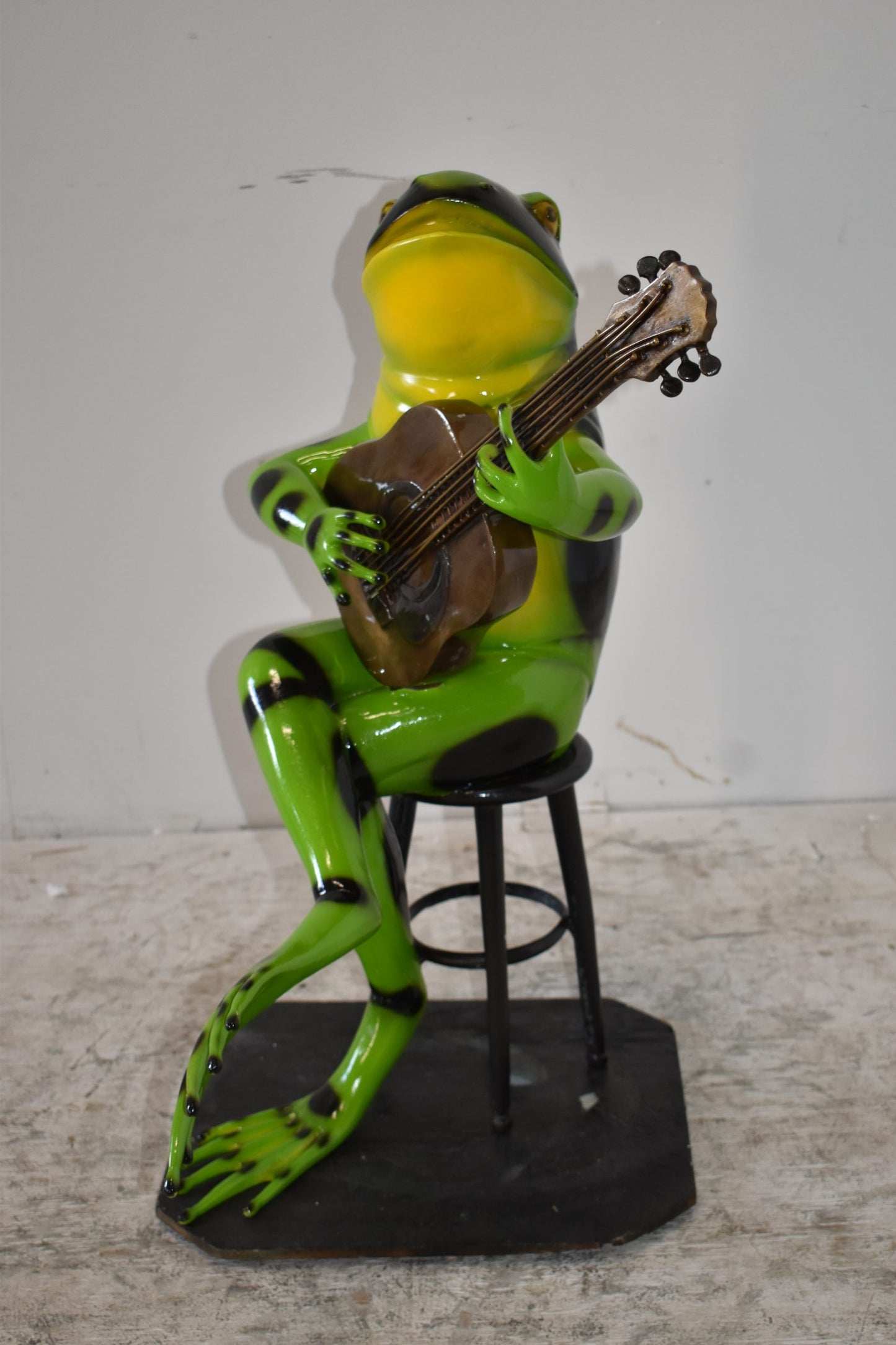 Green Frog Playing the Guitar Bronze Statue Size: 23" x 21" x 29"H