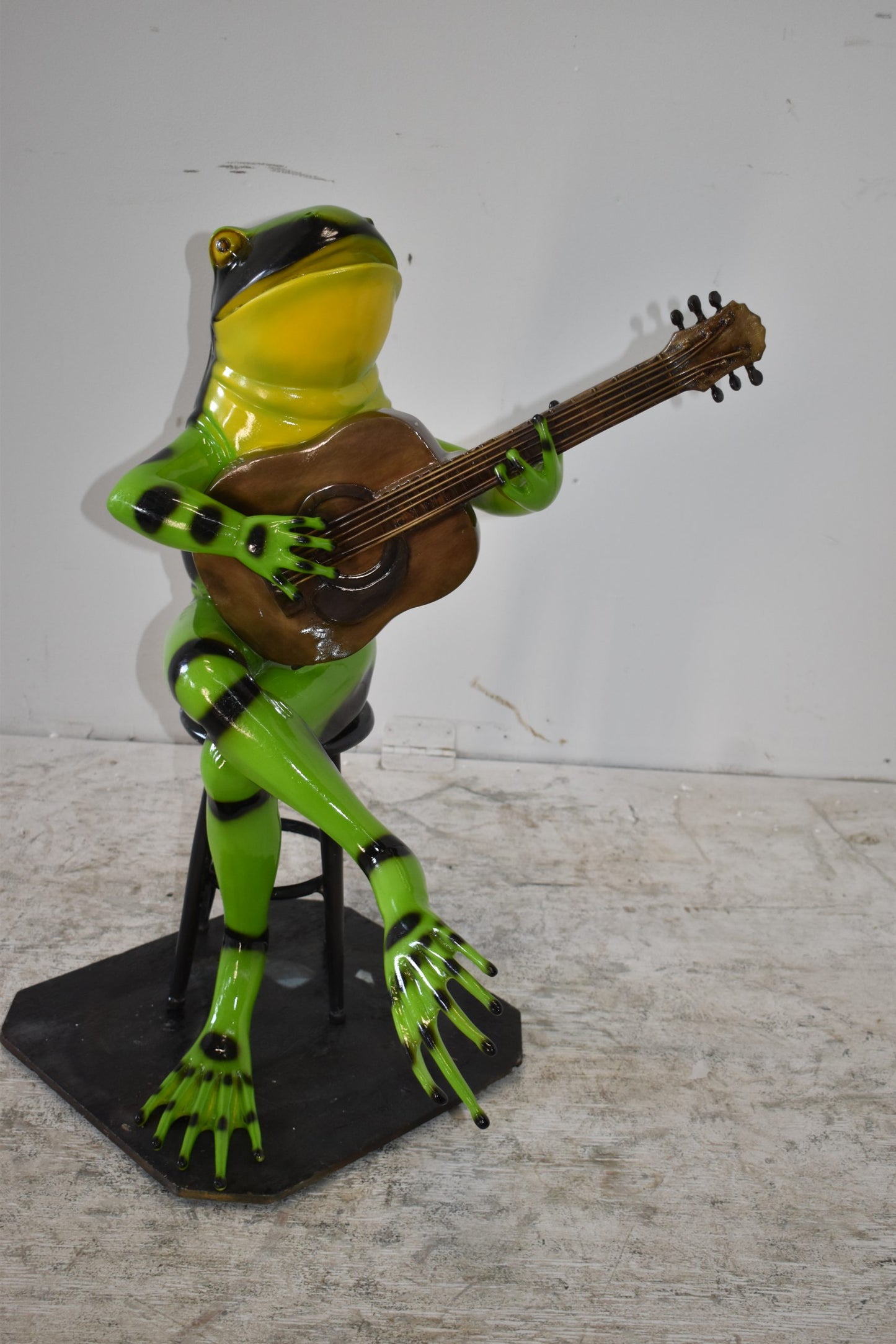 Green Frog Playing the Guitar Bronze Statue Size: 23" x 21" x 29"H