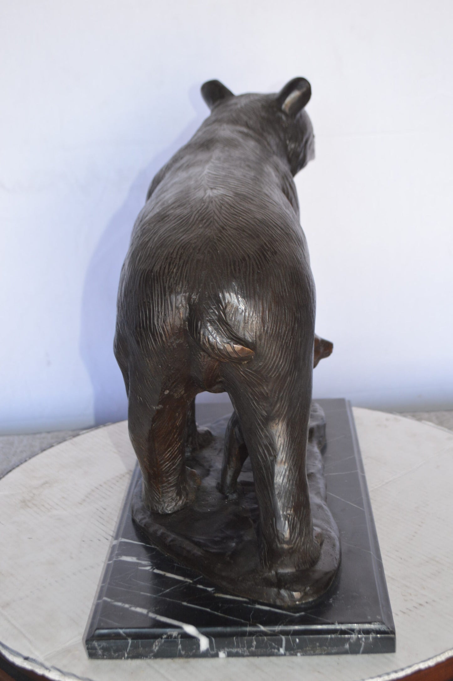 Bear Standing with cub Bronze Statue -  Size: 26"L x 10"W x 17"H.