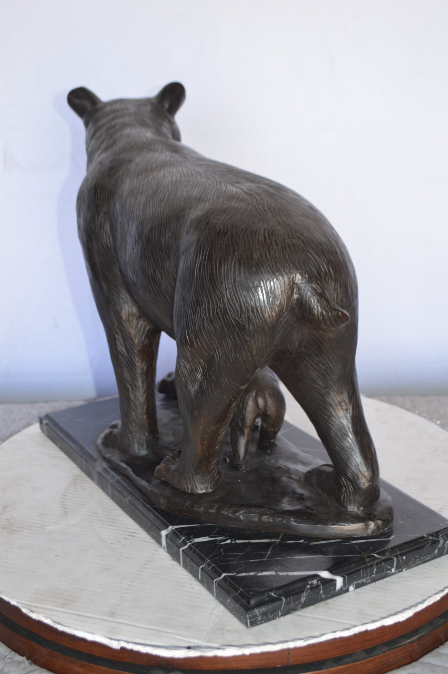 Bear Standing with cub Bronze Statue -  Size: 26"L x 10"W x 17"H.
