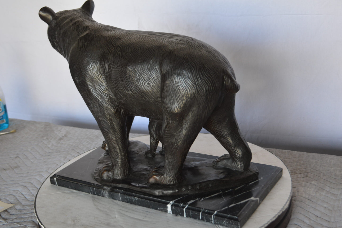Bear Standing with cub Bronze Statue -  Size: 26"L x 10"W x 17"H.