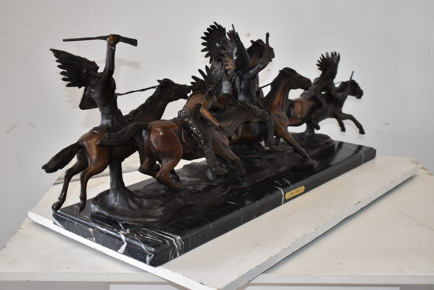 War Party Bronze Statue Replica of Carl Cauba Size: 41" x 12" x 13"H