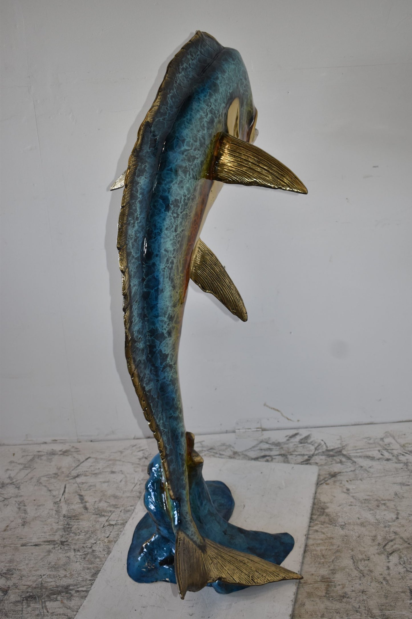 Mahi Mahi Dorado Fish Large Bronze Statue Fountain Size: 40" x 22" x 52"H