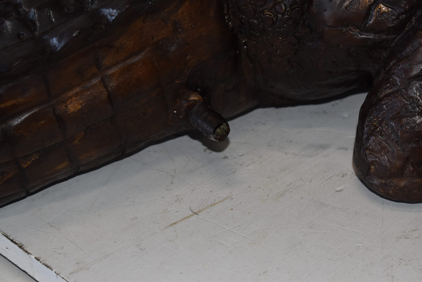 Large Crocodile Looking for His Prey Bronze Fountain Size: 78" x 24" x 14"H