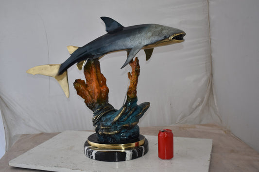 Whale Shark Swimming in The Ocean Bronze Statue Size: 31" x 14" x 26"H