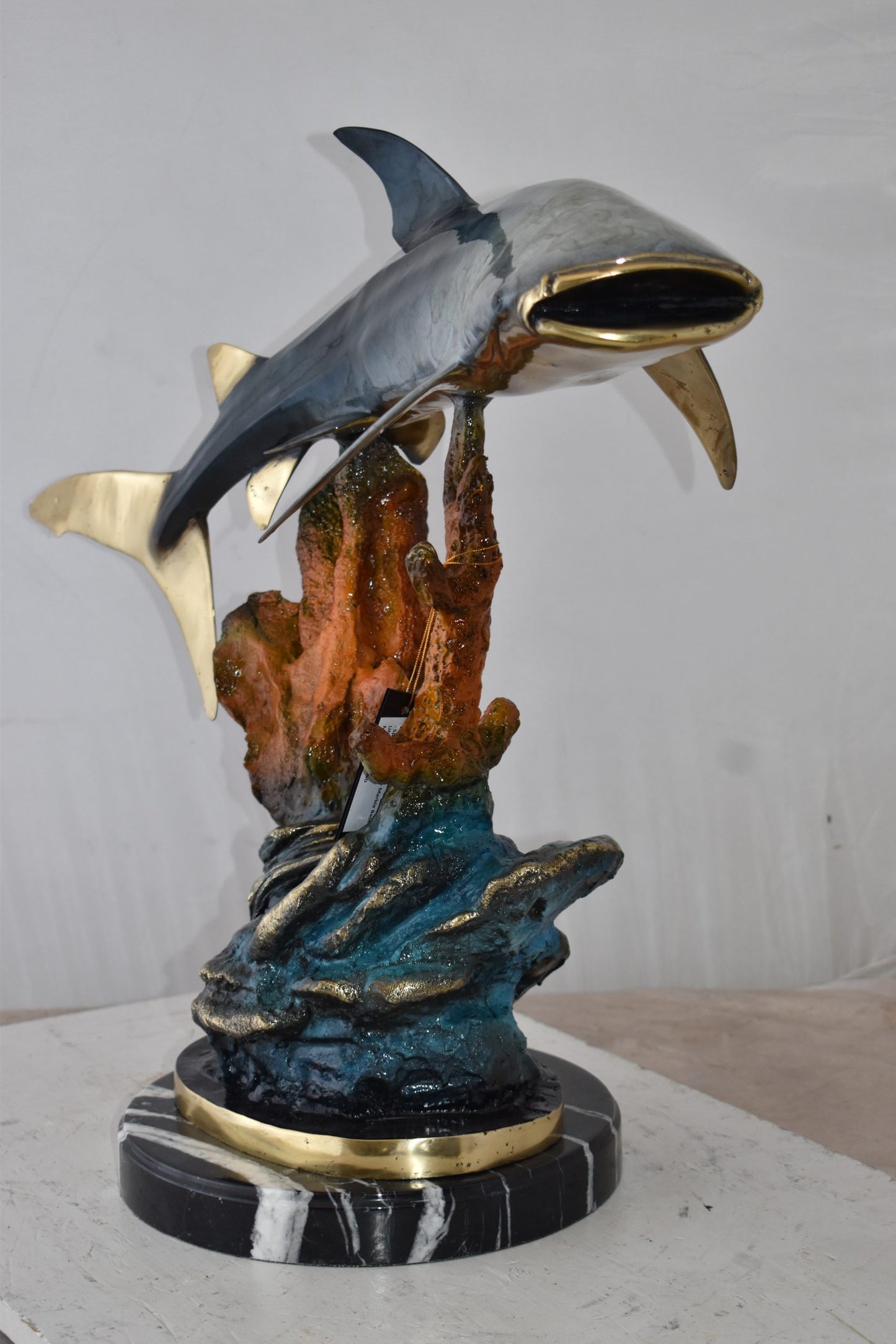Whale Shark Swimming in The Ocean Bronze Statue Size: 31" x 14" x 26"H