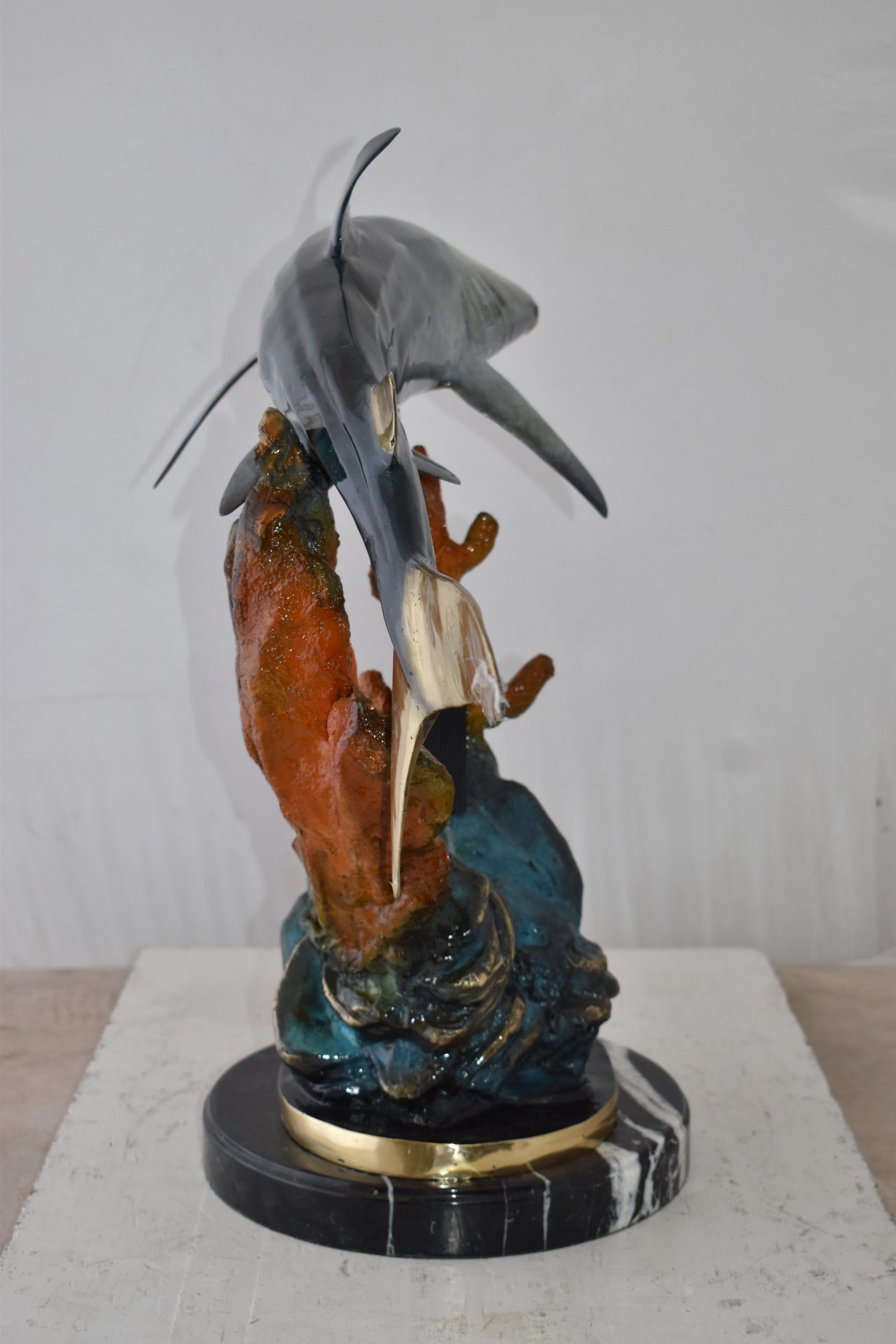 Whale Shark Swimming in The Ocean Bronze Statue Size: 31" x 14" x 26"H