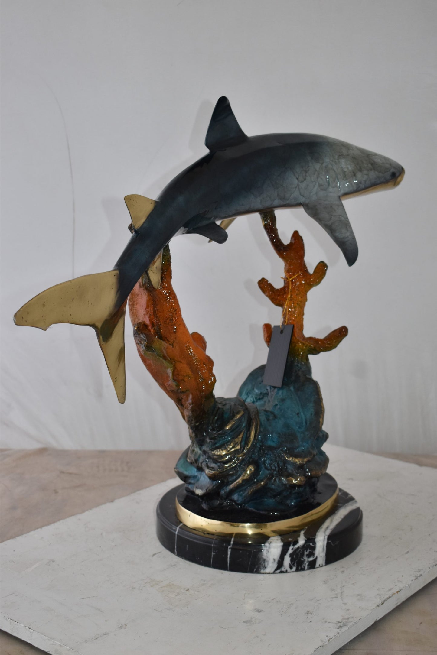 Whale Shark Swimming in The Ocean Bronze Statue Size: 31" x 14" x 26"H