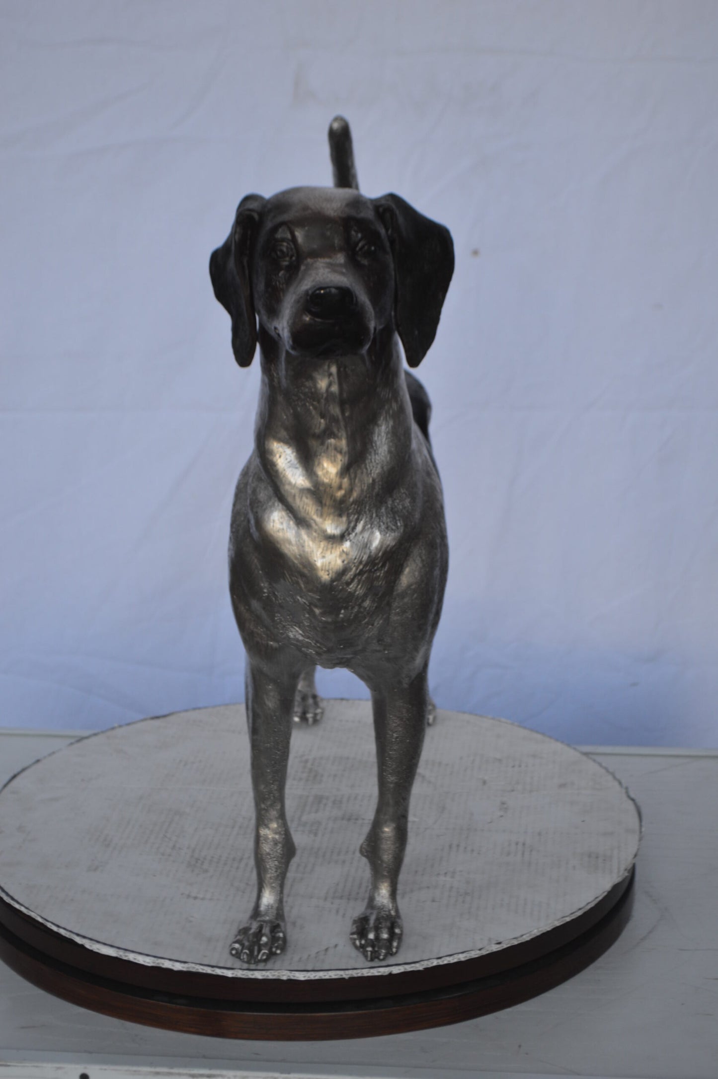 Foxhound Dog Bronze Statue - Size: 31"L x 7"W x 24"H.