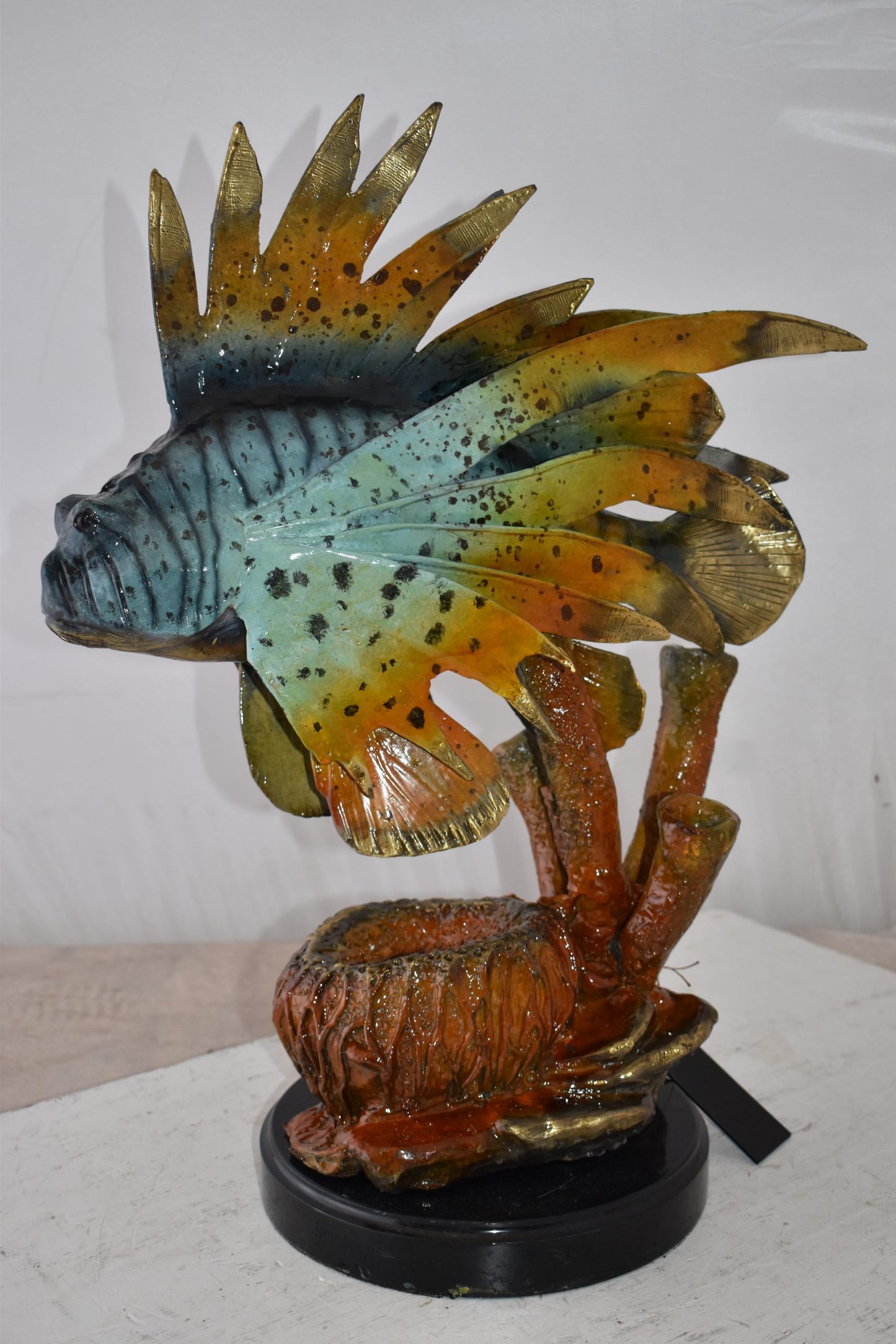 Lionfish Swimming in The Ocean Bronze Statue Size: 20" x 12" x 25"H